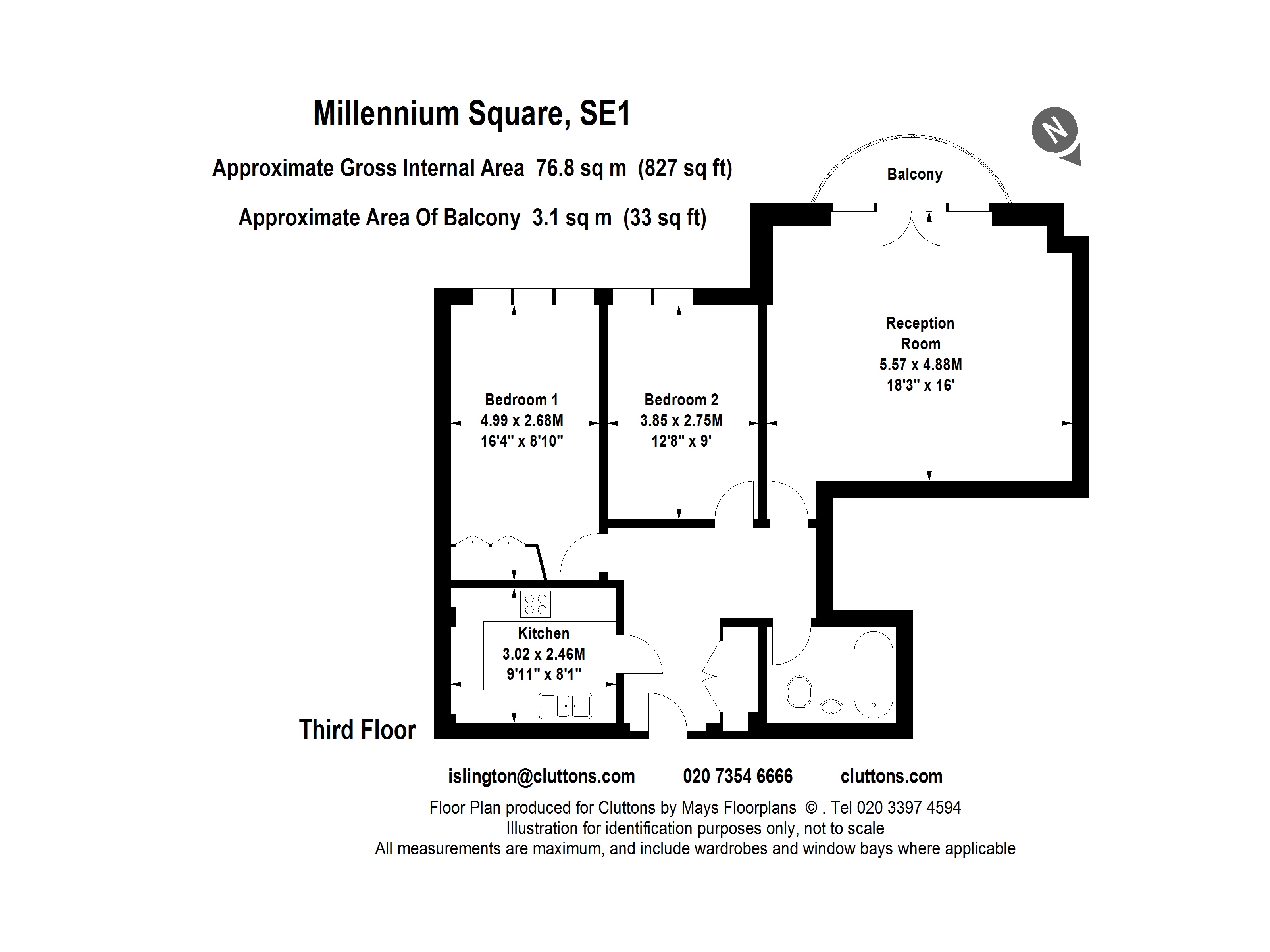 Flat 24, 3, Millennium Square, London floorplan