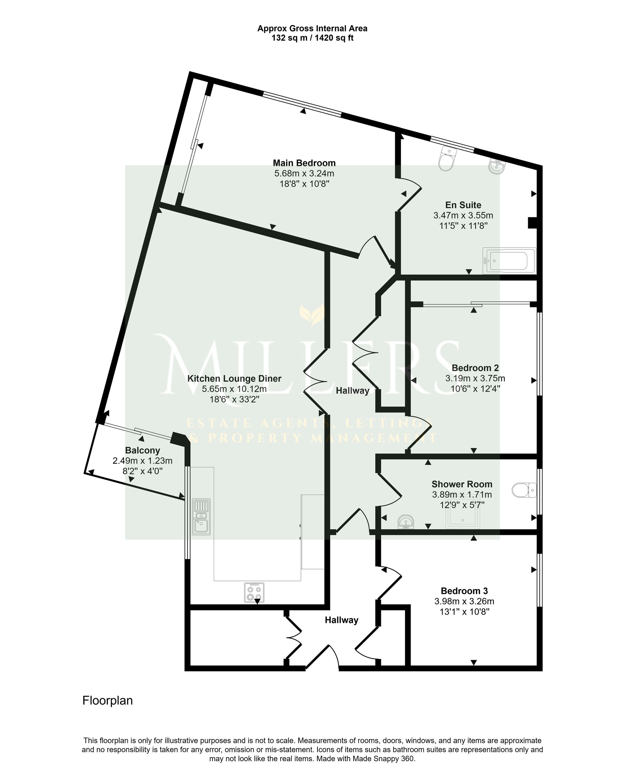 6 Oakwood House Barclay Court Gardens, Cromer floorplan
