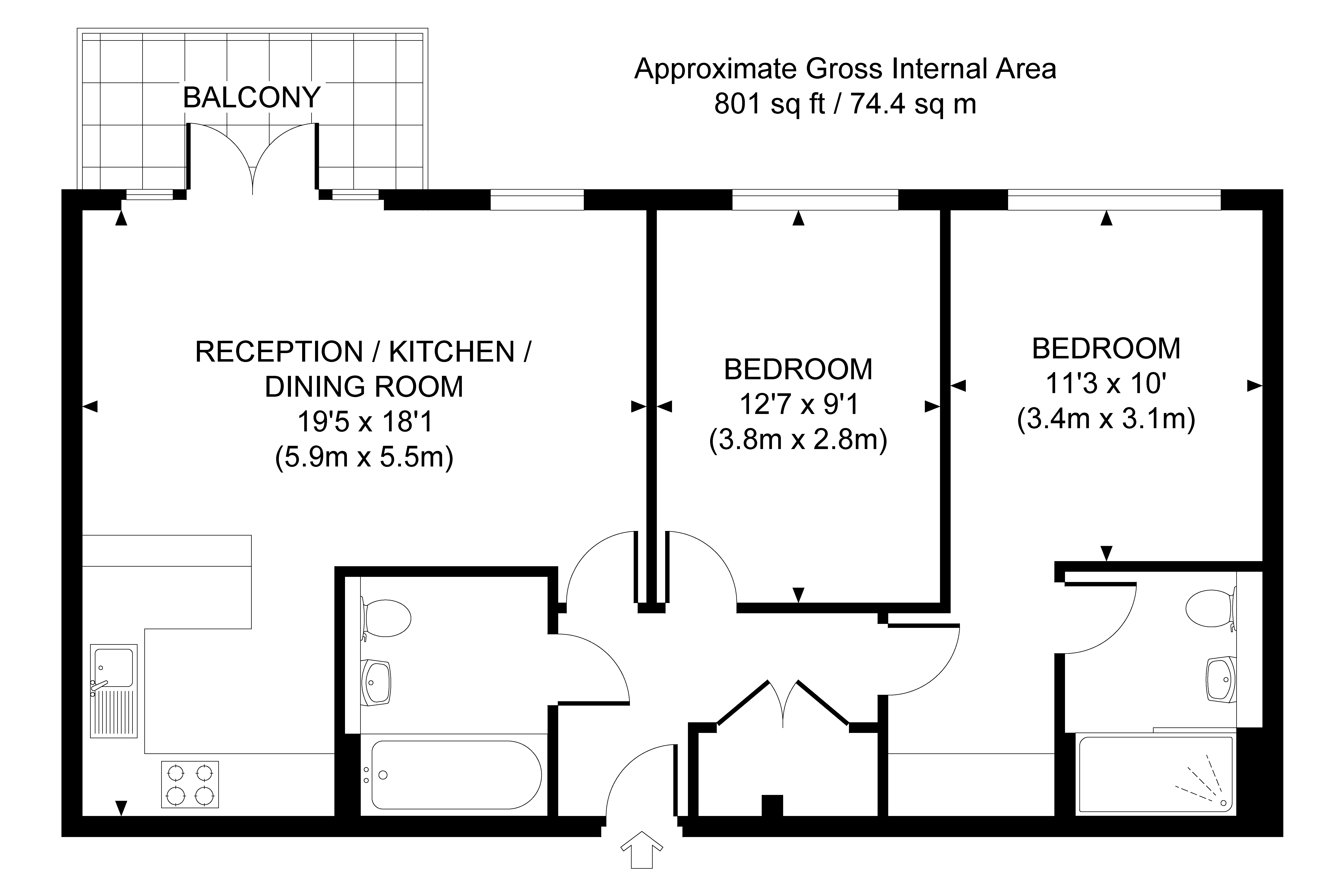 2 Bedrooms Flat for sale in Gresham Park Road, Woking, Surrey GU22
