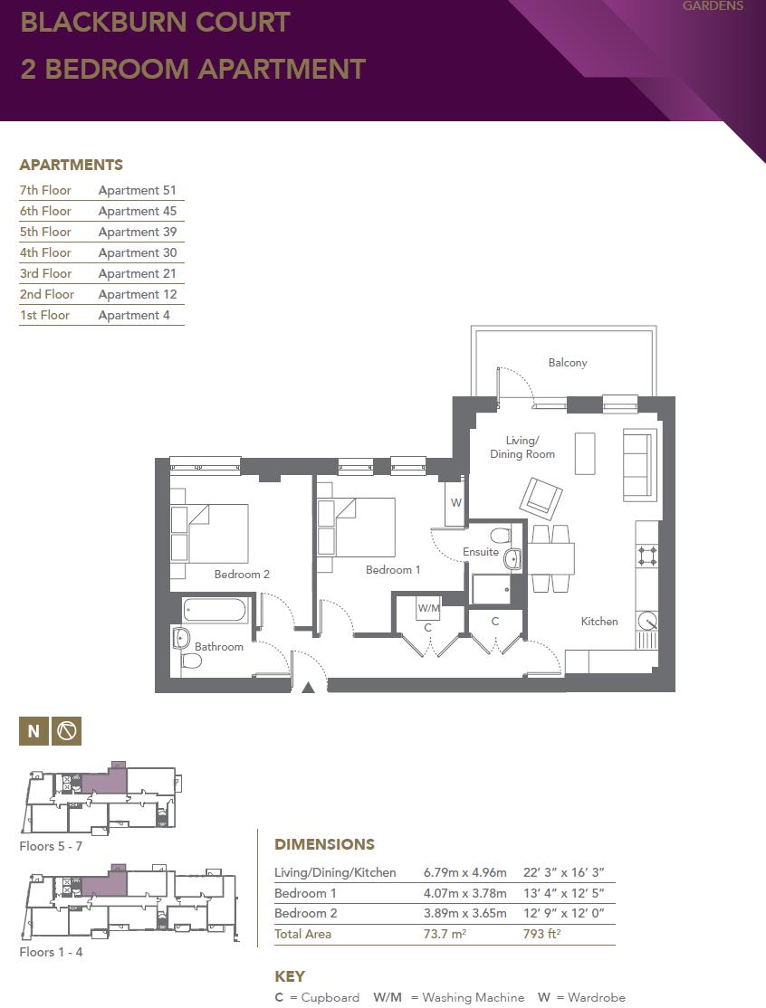 42 Blackburn Court, Bollo Lane, London floorplan