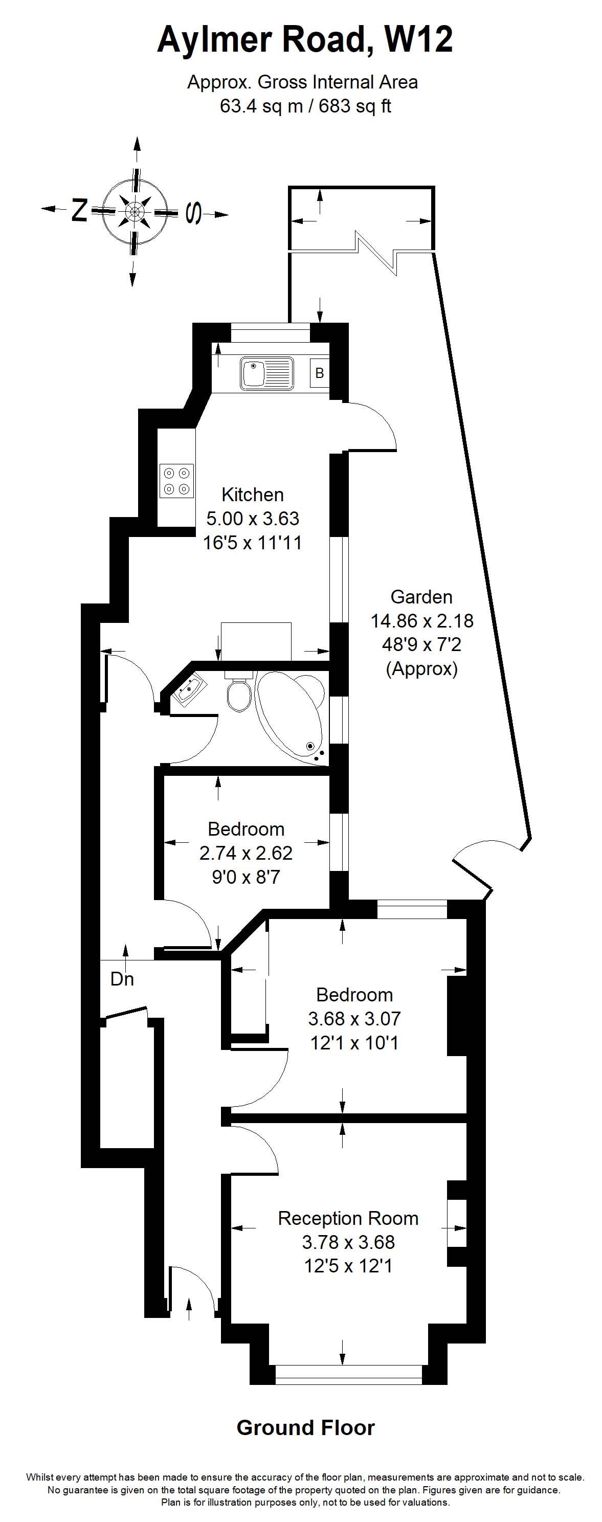 2 Bedrooms Flat to rent in Aylmer Road, London W12