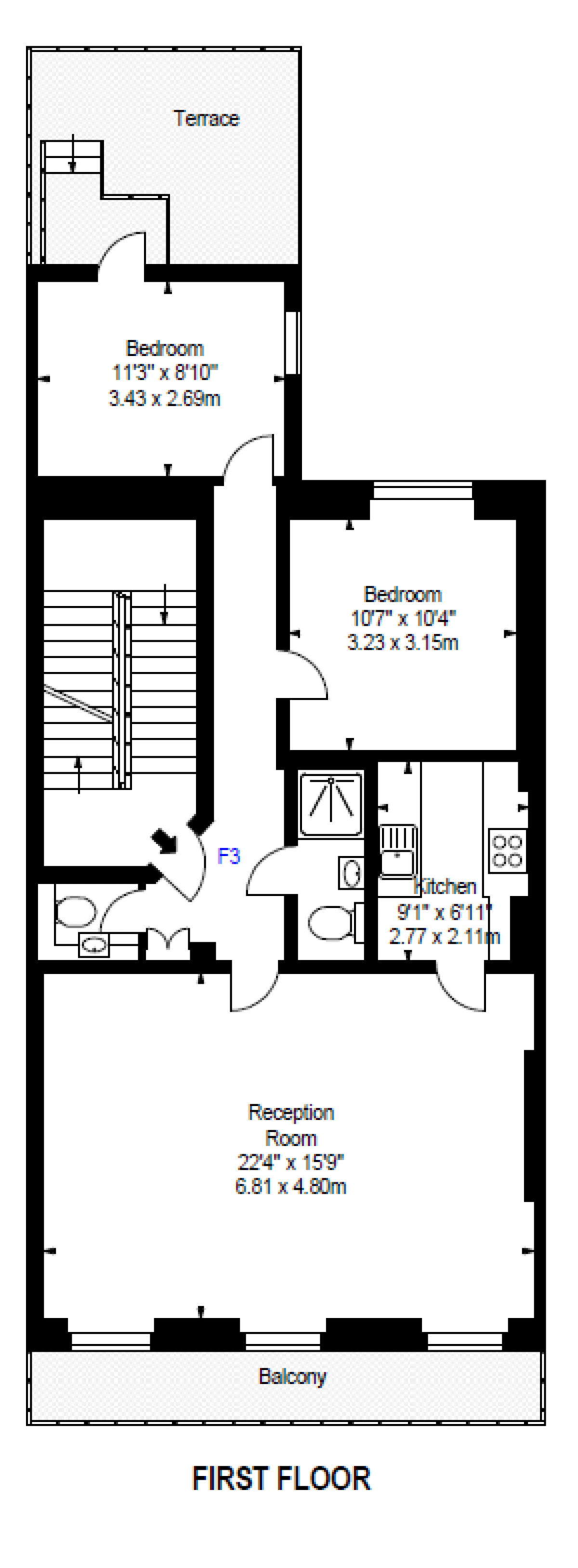 Flat 3, Gloucester Place, 110, Gloucester Place, London floorplan