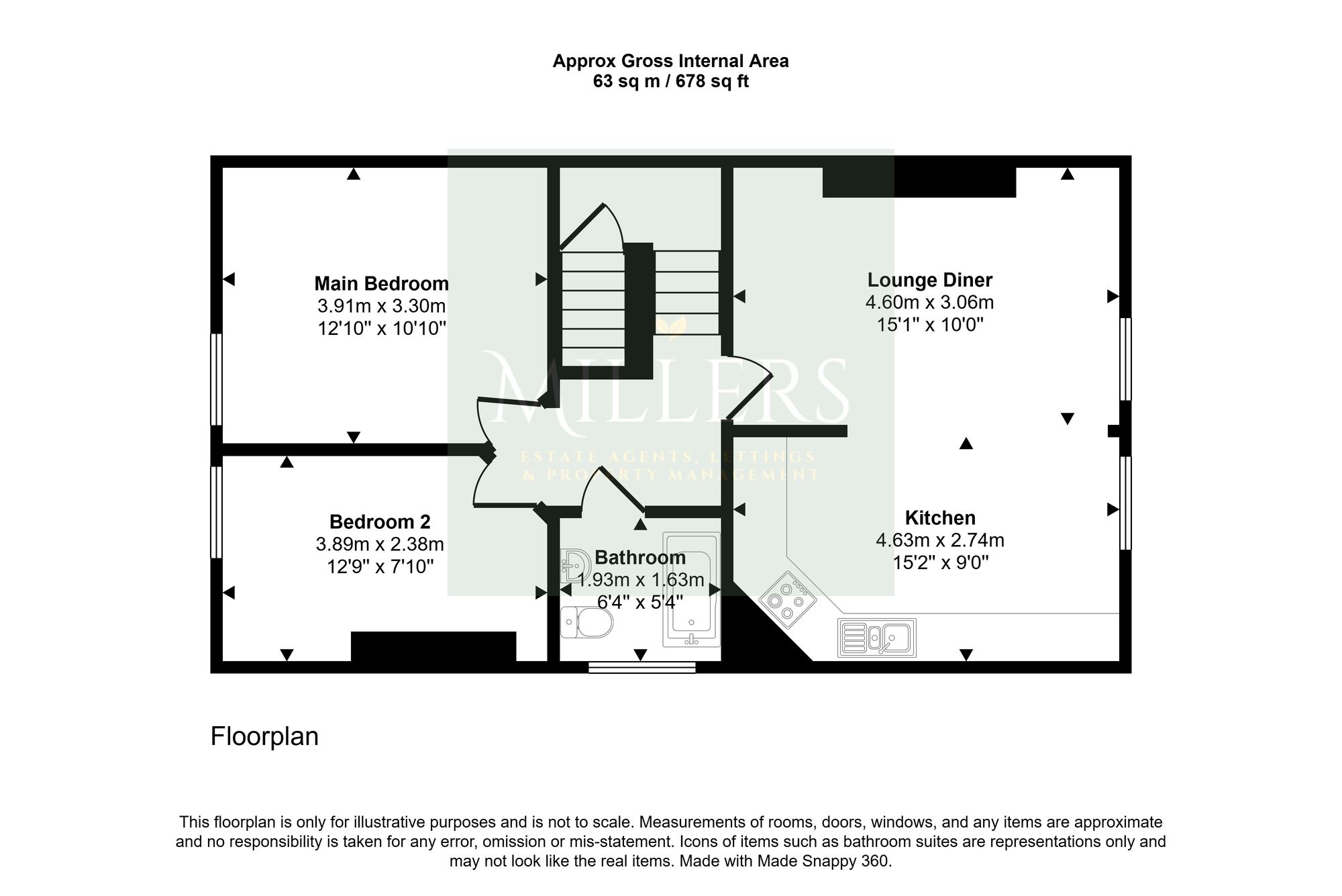 Flat 1, 25 Cabbell Road, Cromer floorplan