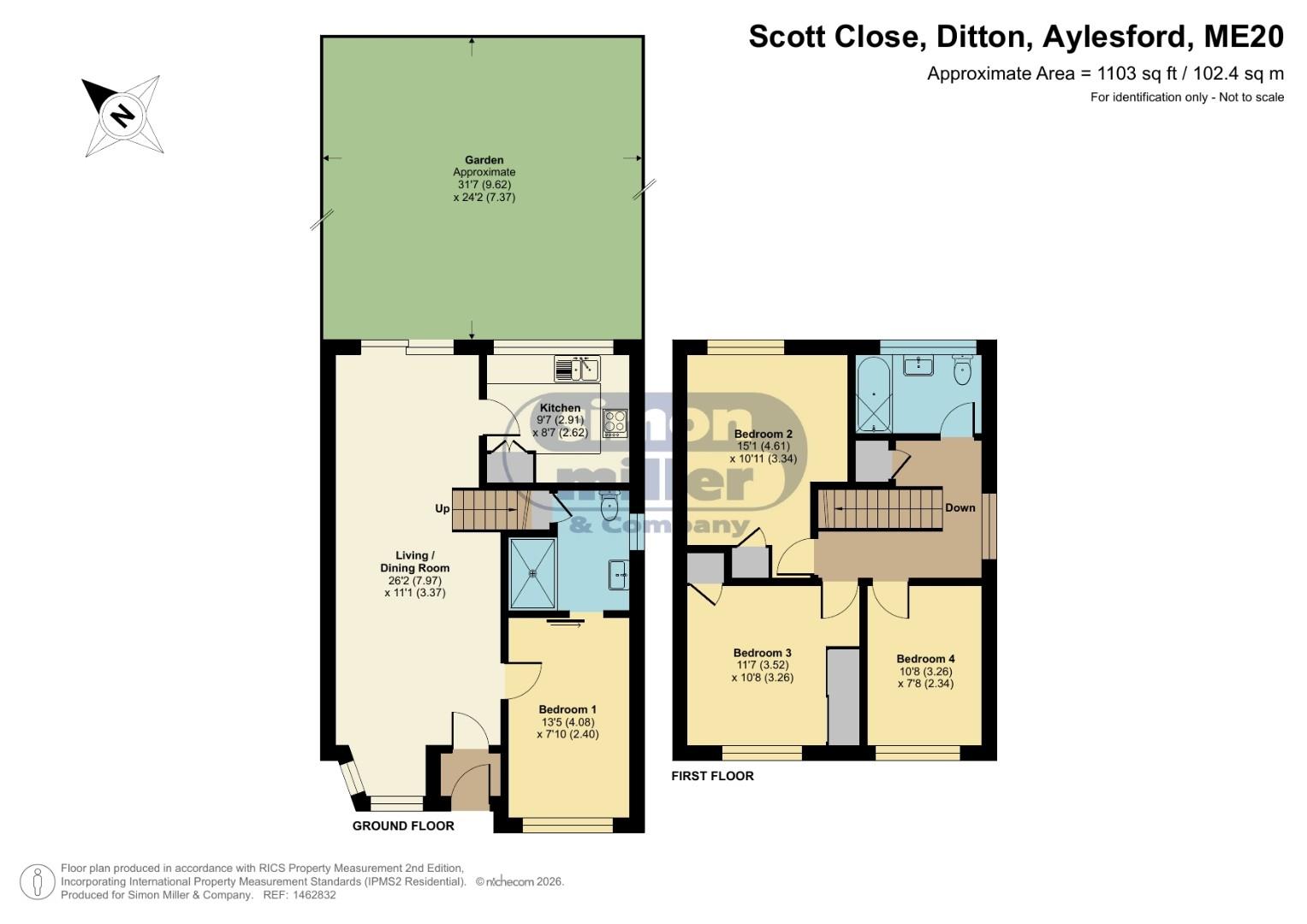 36, Scott Close, Aylesford floorplan