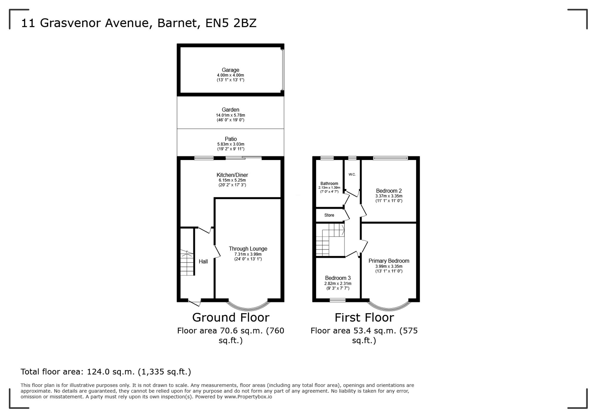 11 Grasvenor Avenue, Barnet floorplan