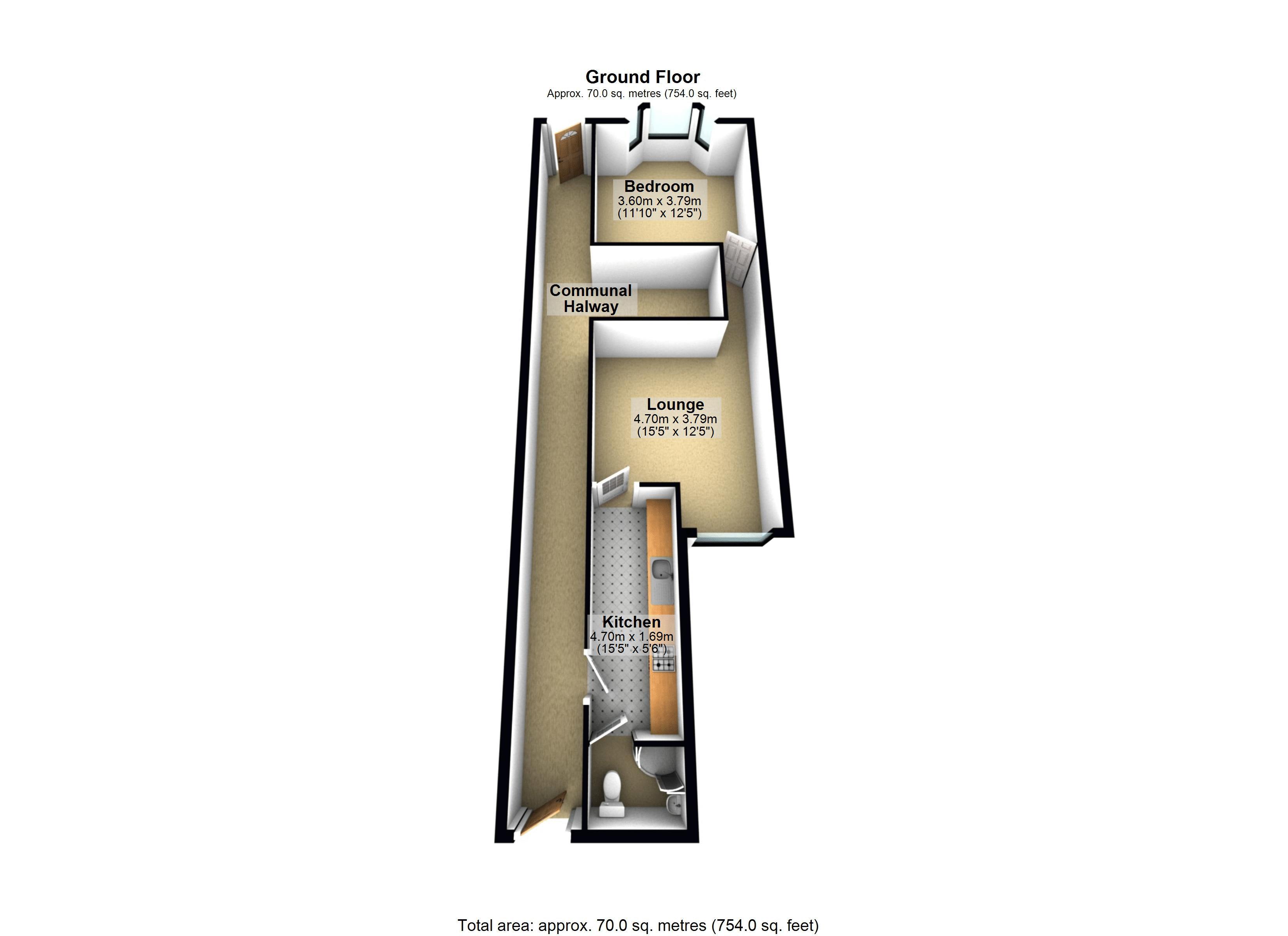 Ground Floor Flat, 32, Severn Street, Leicester floorplan