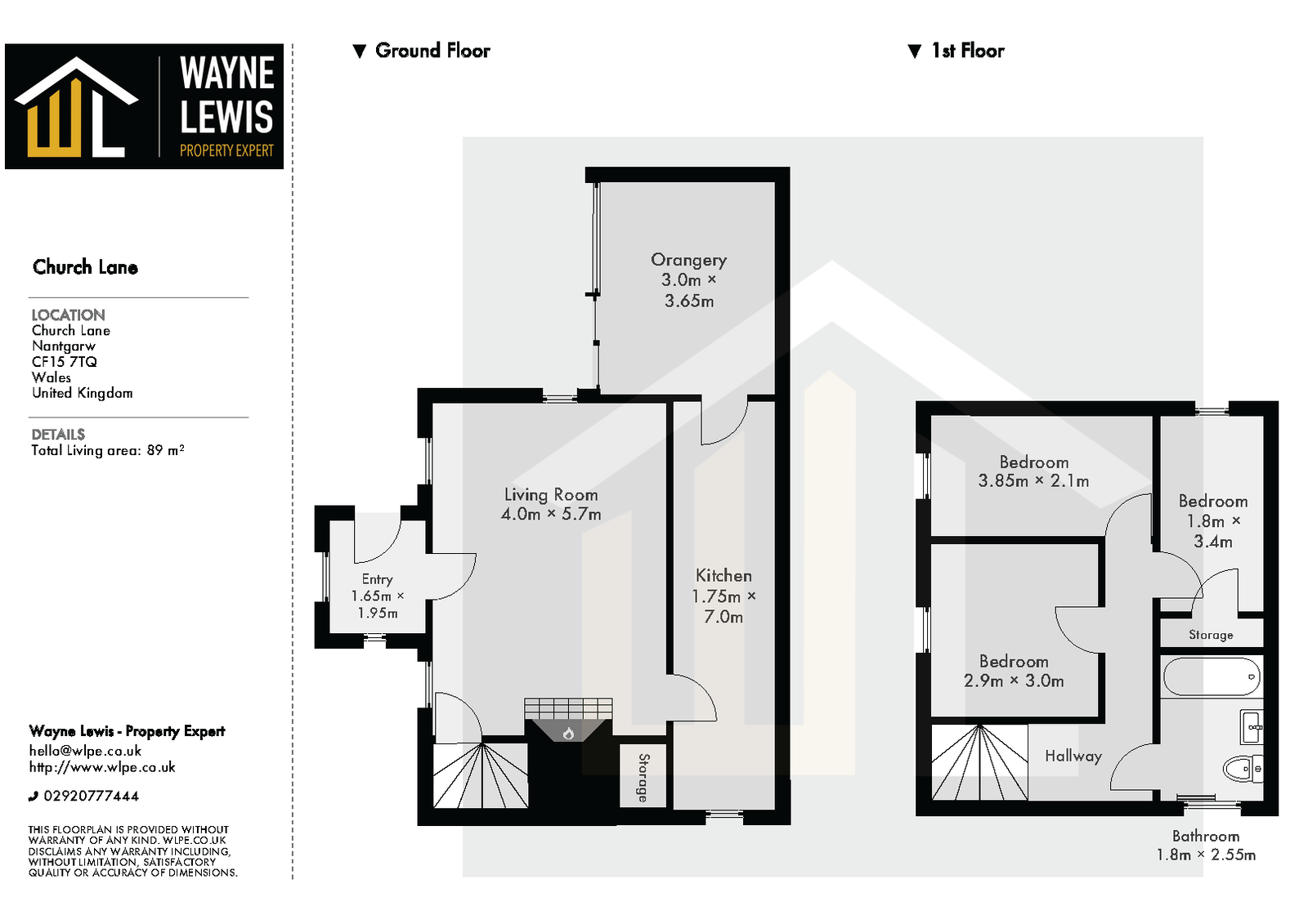 1, Church Lane, Cardiff floorplan