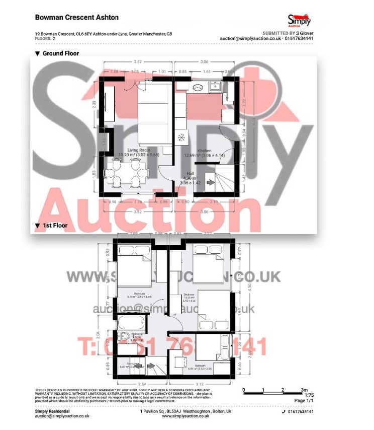 19, Bowman Crescent, Ashton-under-Lyne floorplan