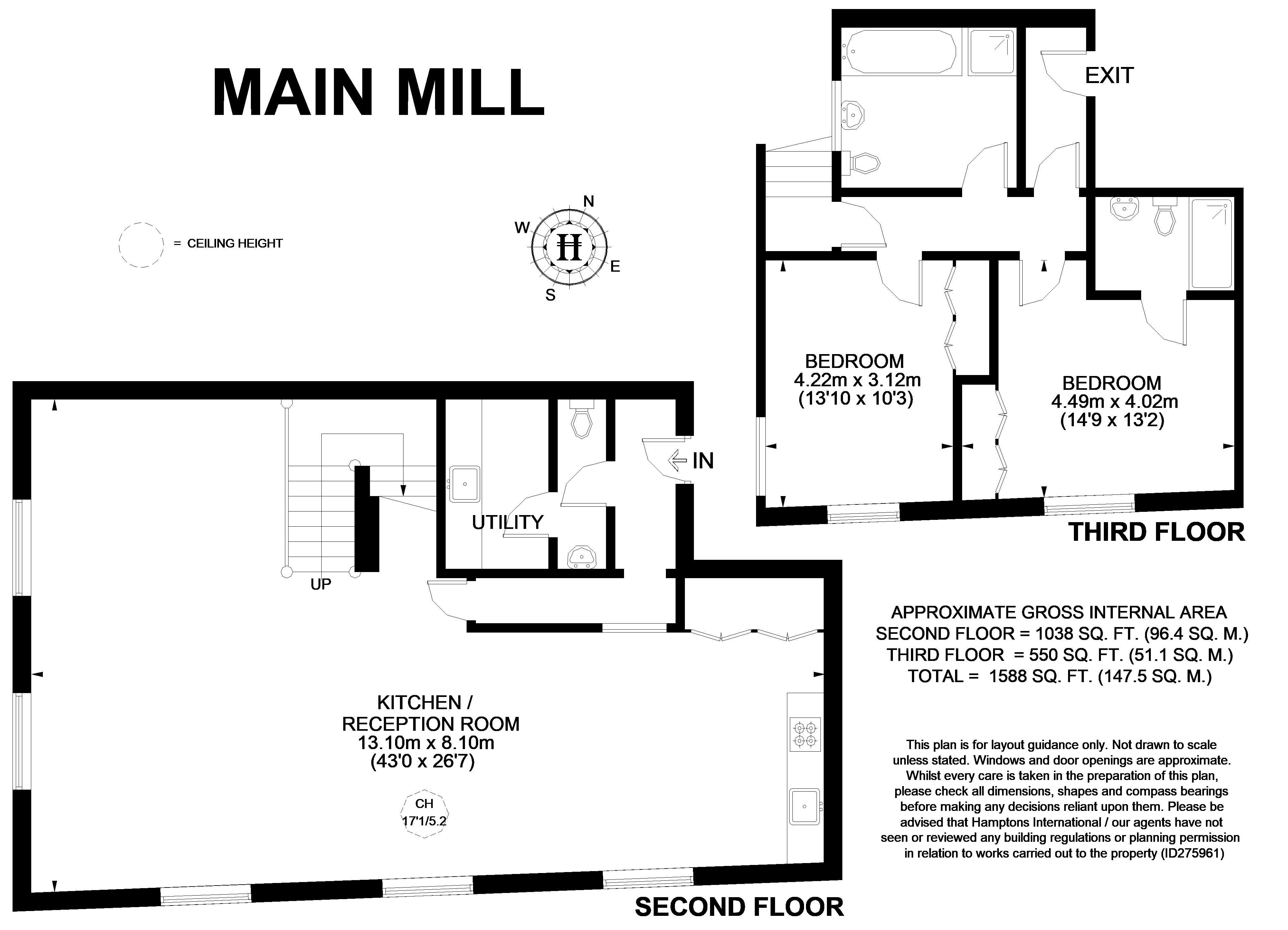 Flat 7, Main Mill, Greenwich High Road, London floorplan