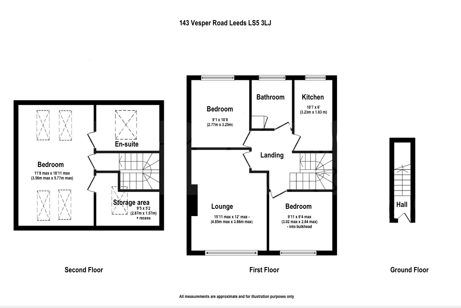 3 Bedrooms Flat for sale in Vesper Road, Leeds LS5