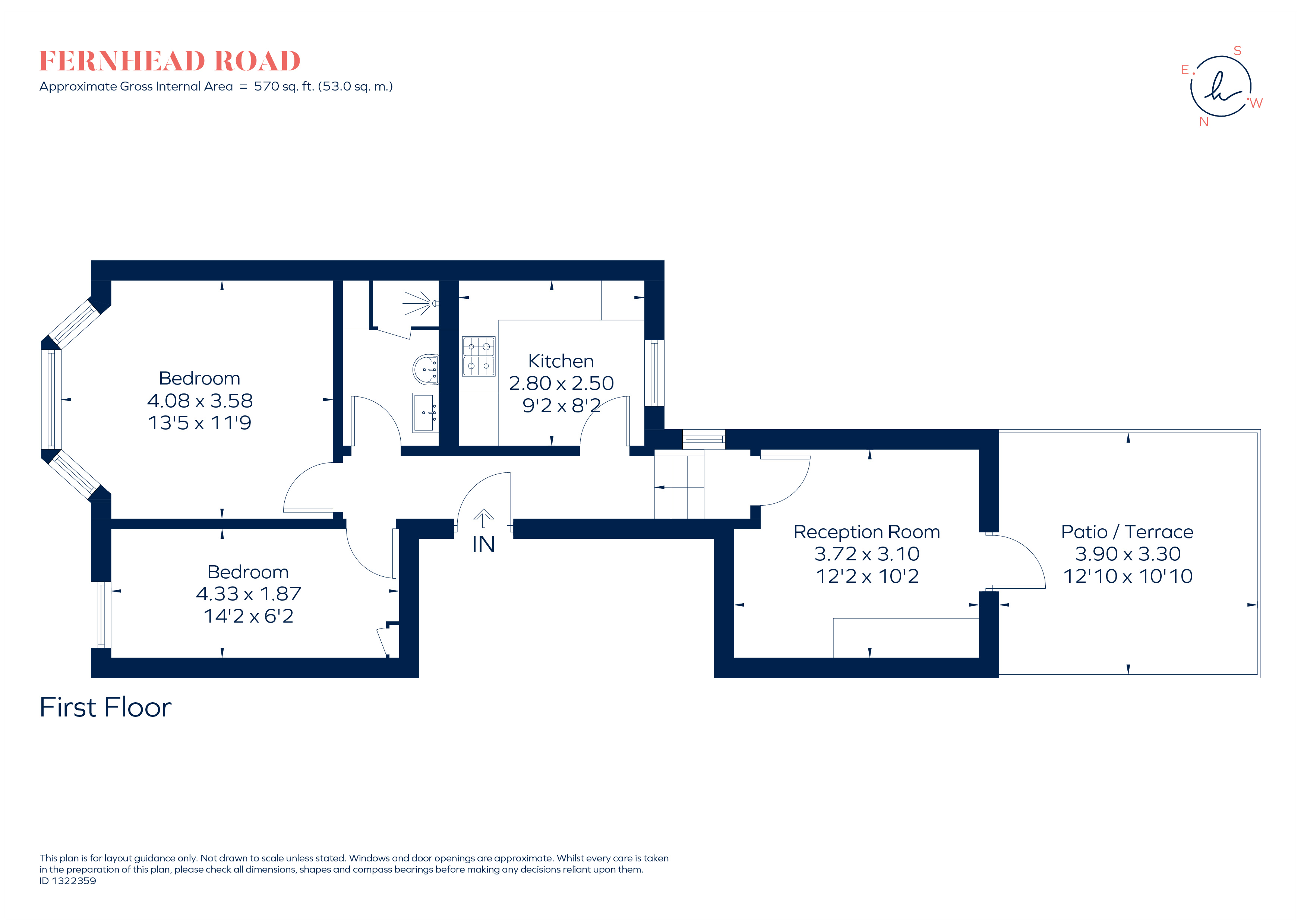 First Floor, 200, Fernhead Road, London floorplan