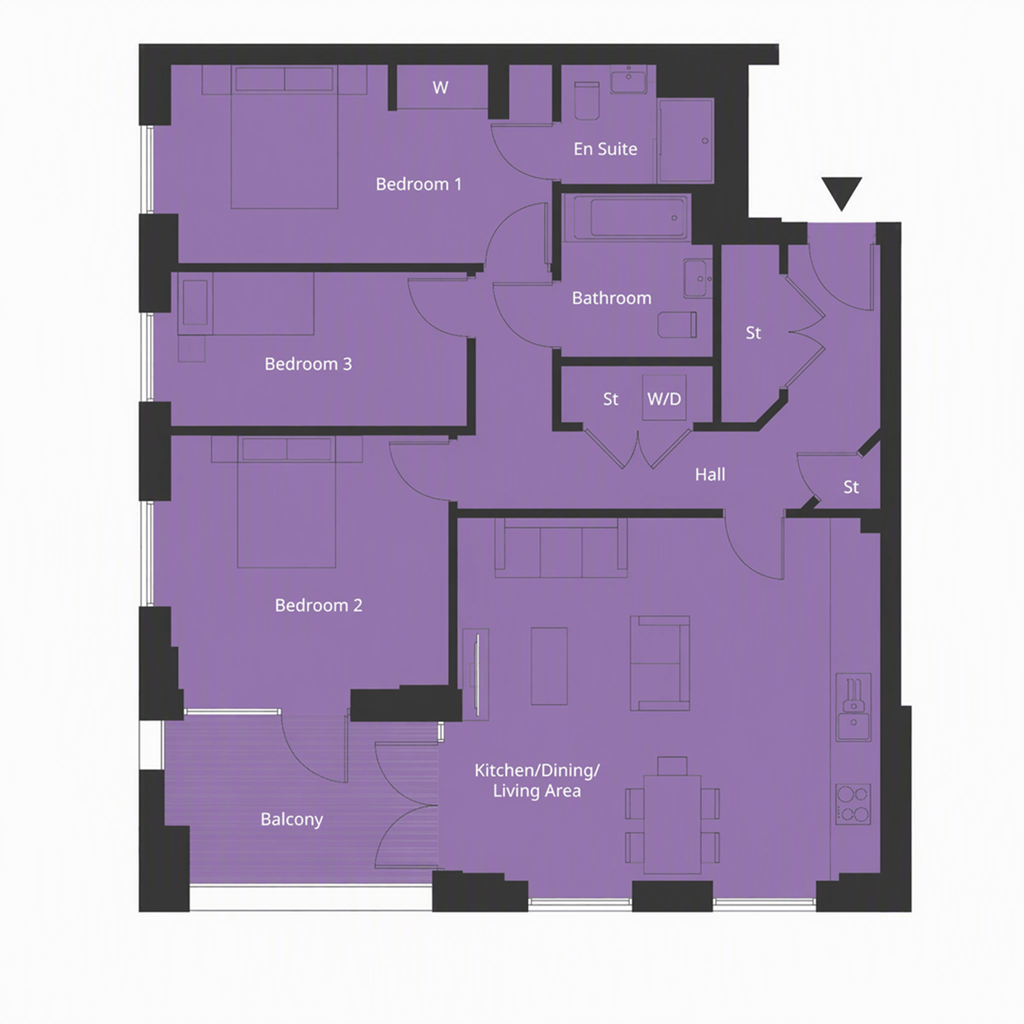 King Georges Gate, Bendon Valley, Garratt Lane, Earlsfield floorplan