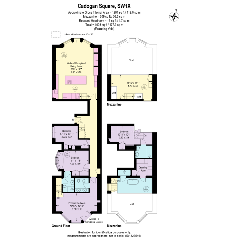 Flat 1, 79, Cadogan Square, London floorplan