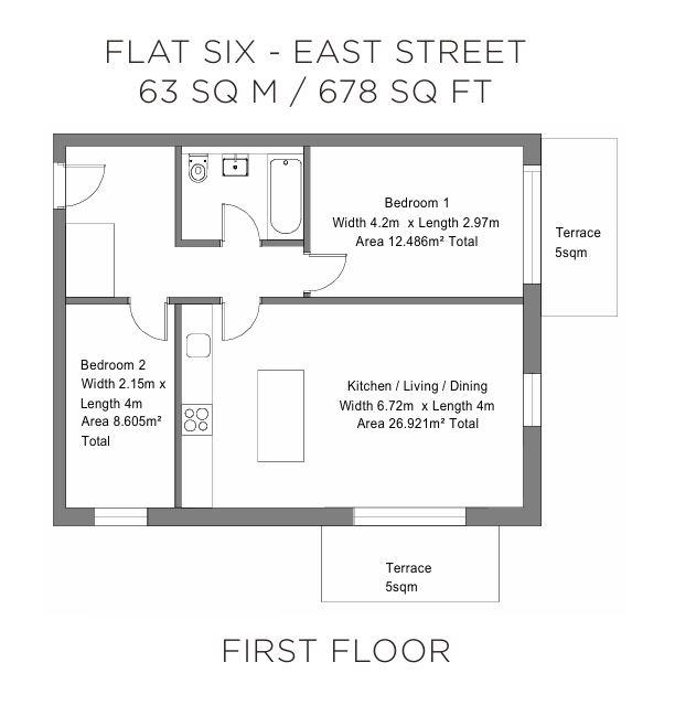 Flat 6, 111, East Street, Epsom floorplan