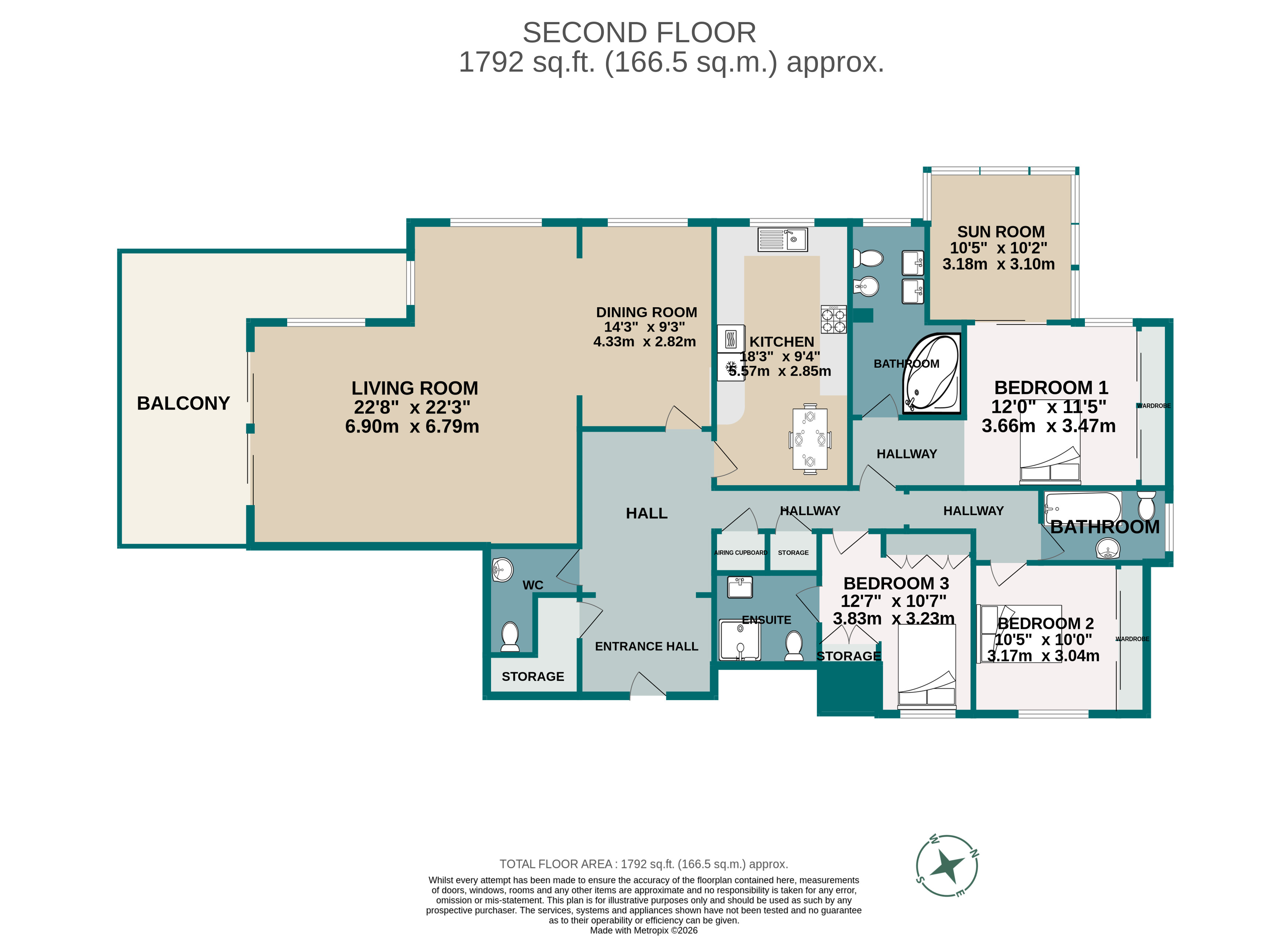 Flat 18, Forsyte Shades, 82, Lilliput Road, Dorset floorplan