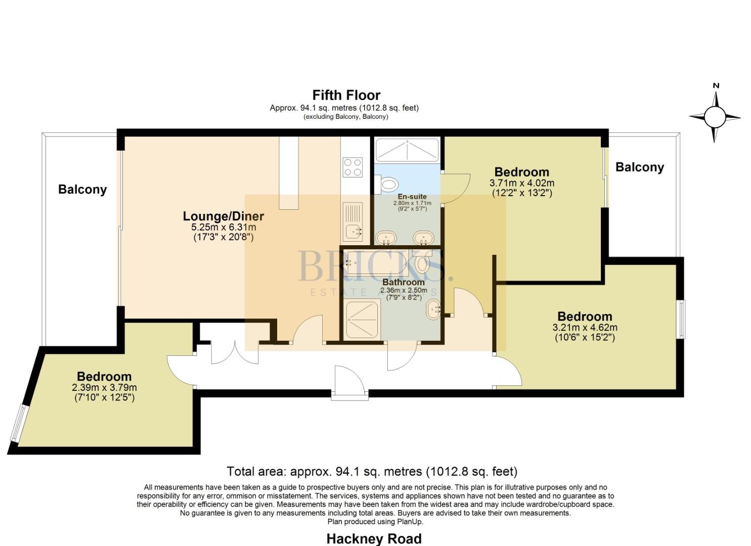 Flat 16 Allgood Street, 242 Hackney Road, London floorplan
