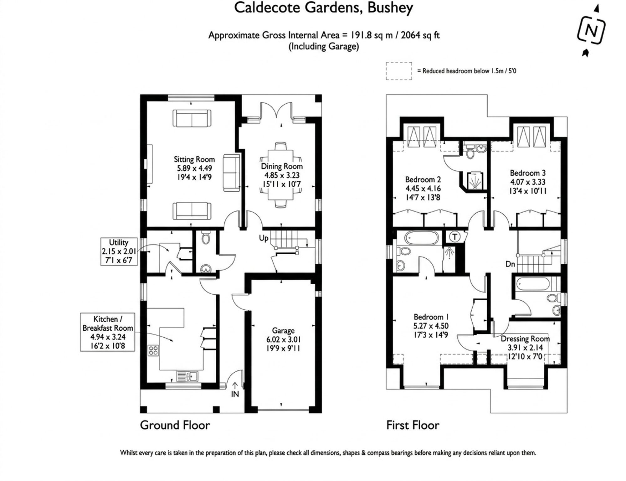 57 Caldecote Gardens, Bushey floorplan