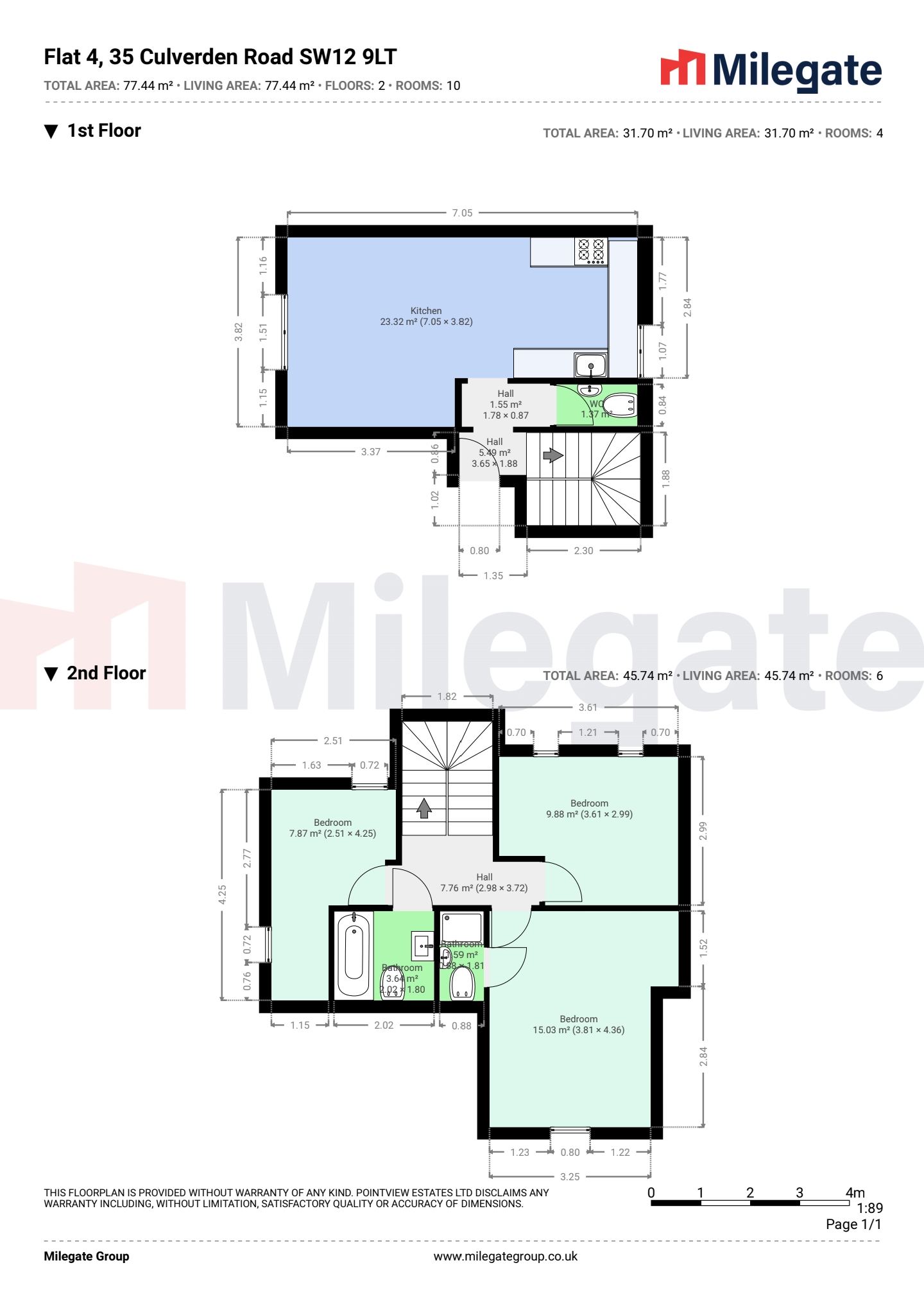 Flat 4 35, Culverden Road, London floorplan