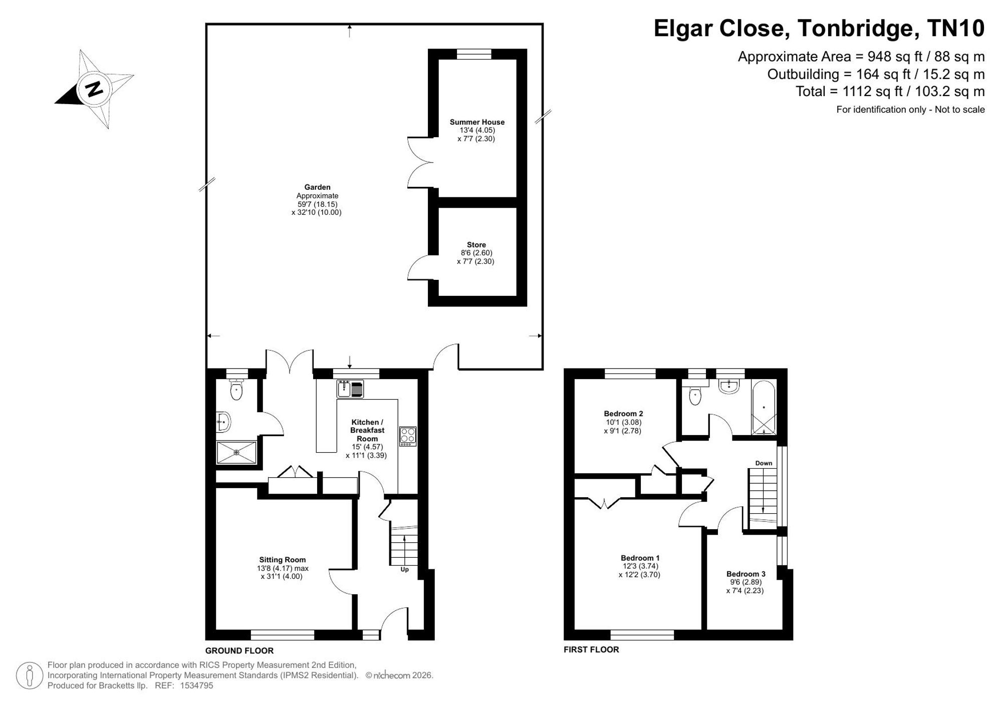 3 Elgar Close, Tonbridge floorplan