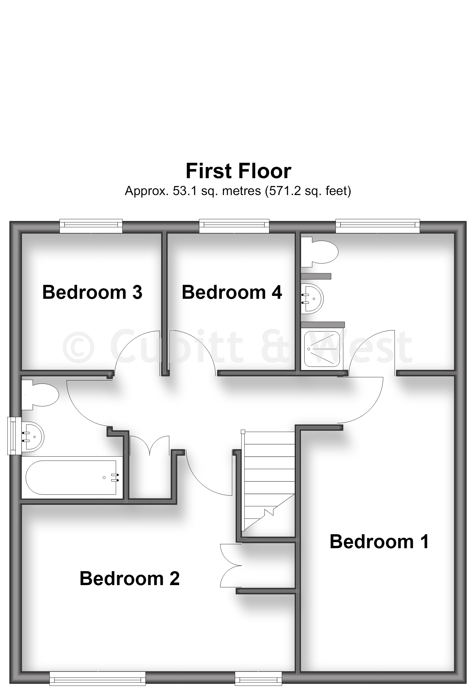 31, The Fieldings, Horsham floorplan