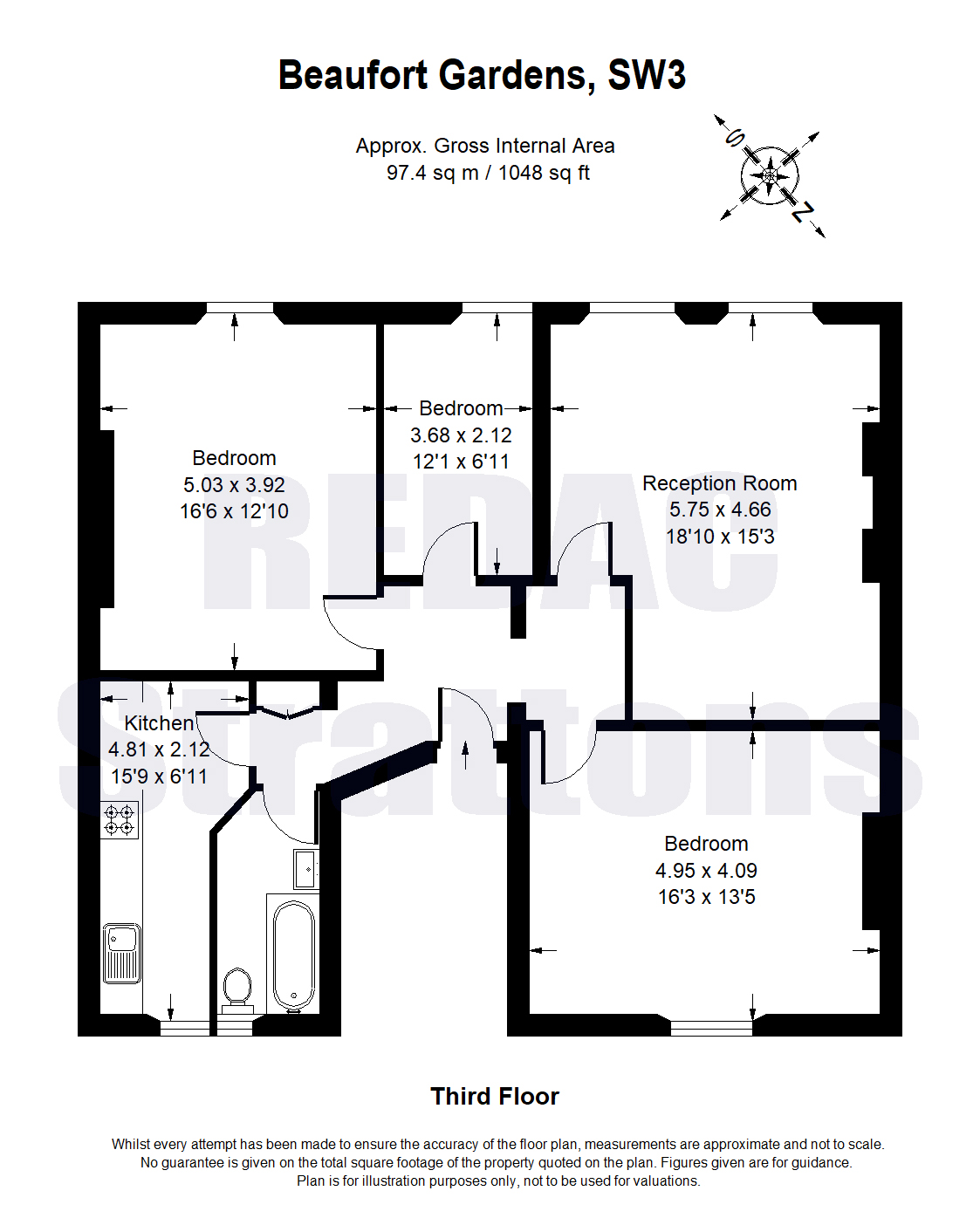 Flat 5 20, Beaufort Gardens, London floorplan