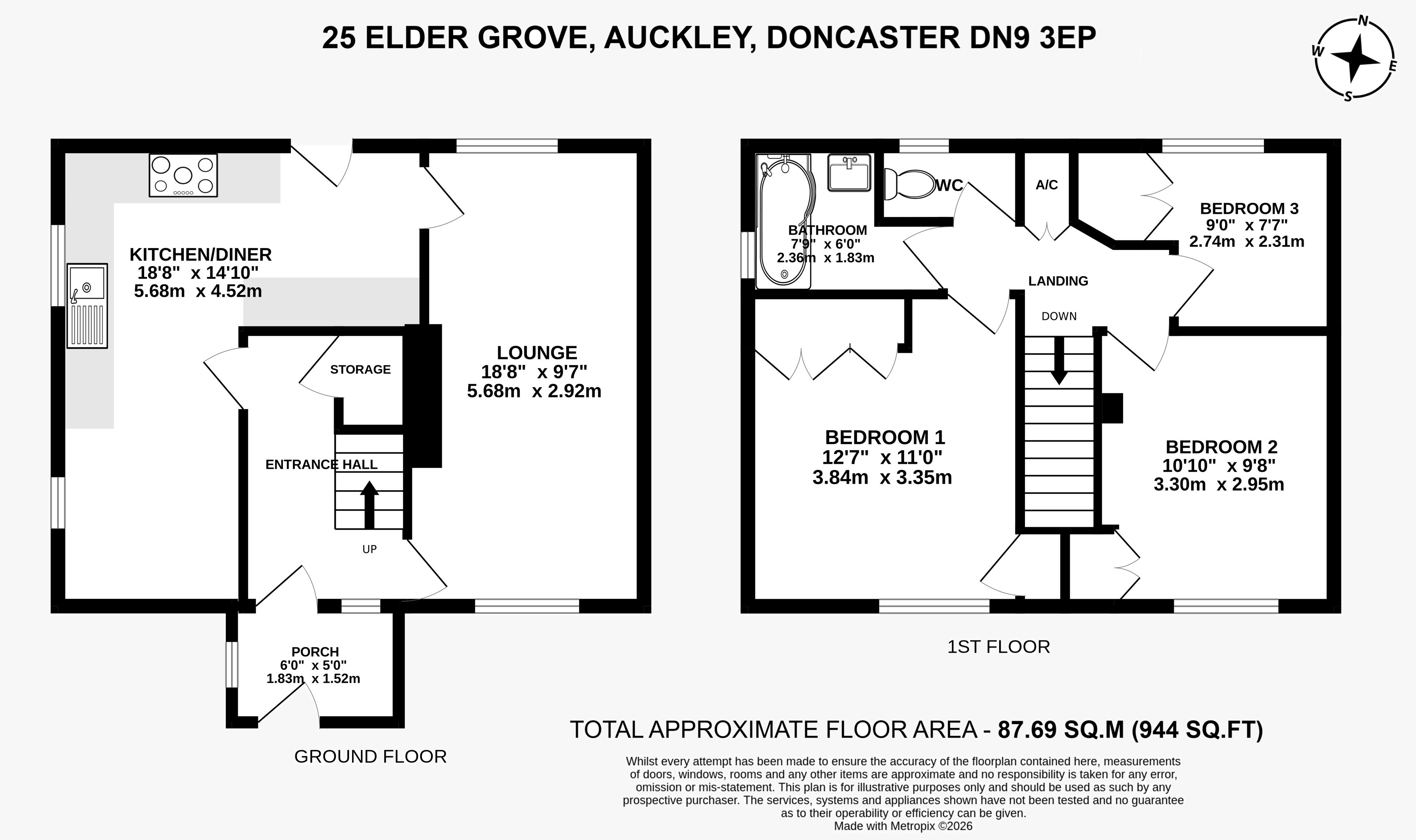 25, Elder Grove, Doncaster floorplan