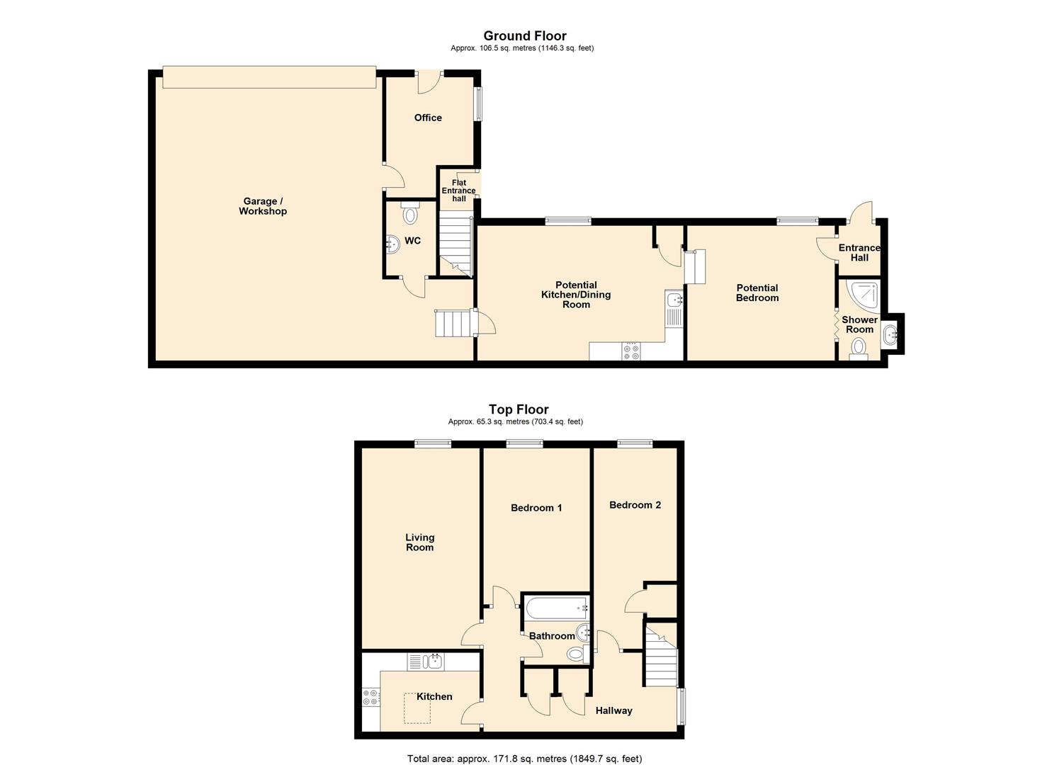 New Road, Bromyard, Herefordshire HR7, 2 bedroom semidetached house