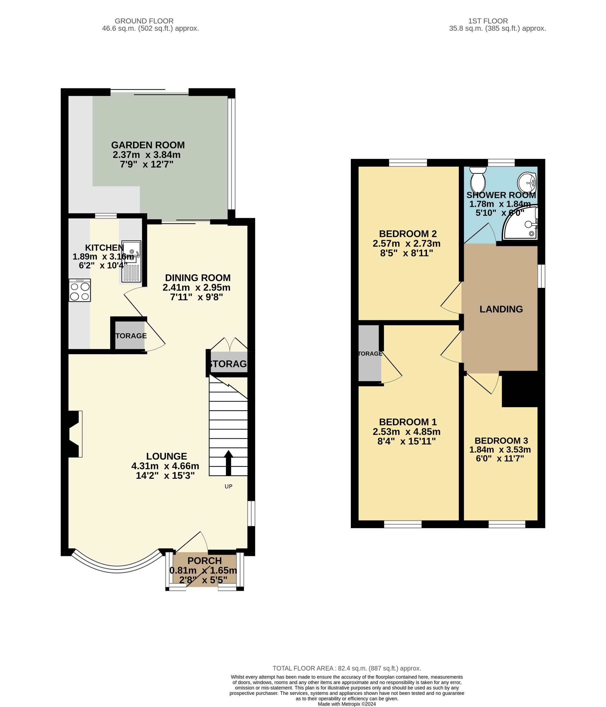 64 Deerlands Road, Chesterfield floorplan