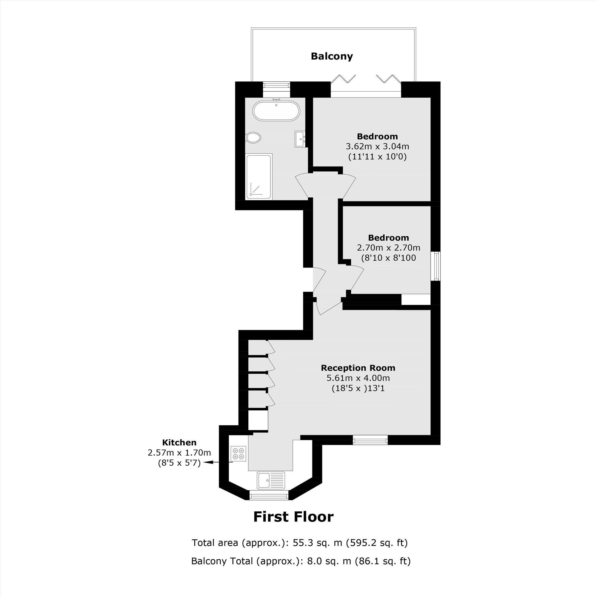 Flat 2, The Pink House, 65A, Chalk Farm Road, London floorplan