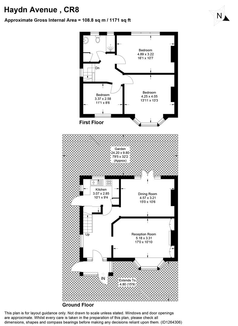 64, Haydn Avenue, Purley floorplan