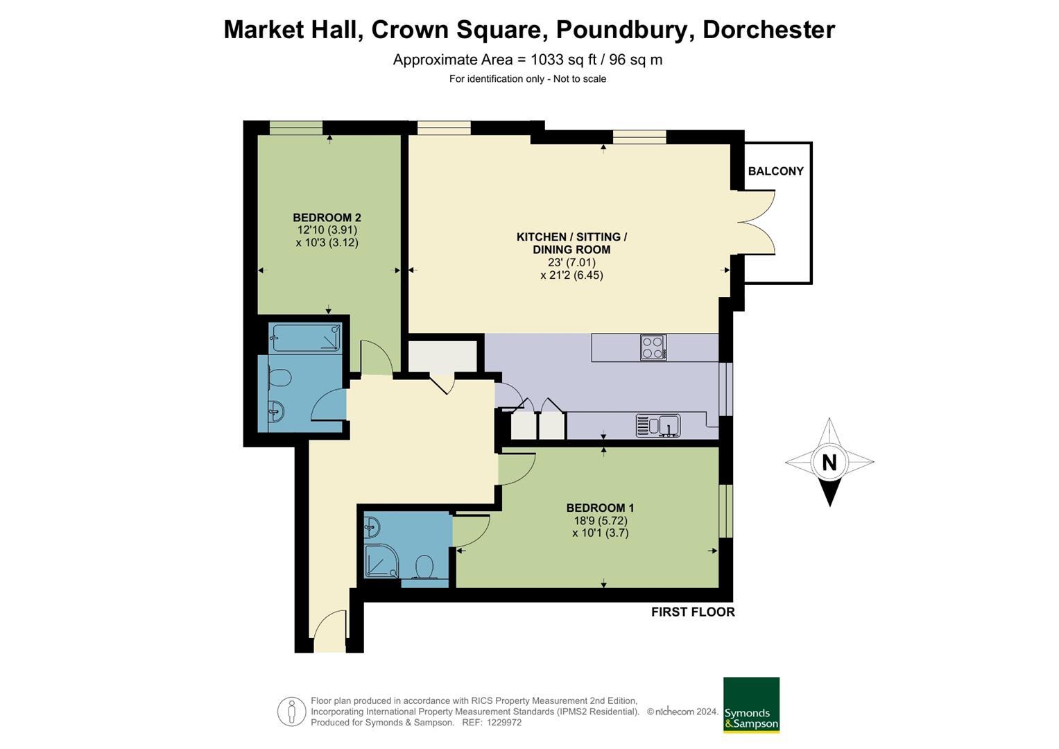 Flat 6 Market Hall, 2 Crown Square, Dorchester floorplan