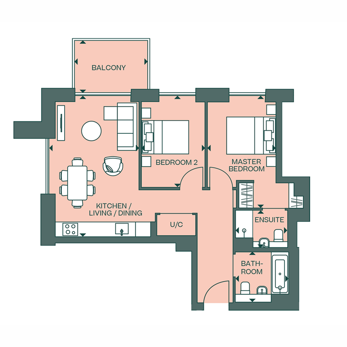 Flat Flat 2.04, Parkside, Fulton Road, London floorplan