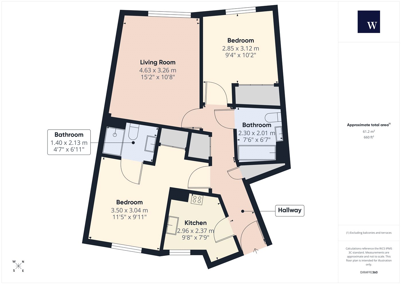 Flat 2, Onslow Lodge, 5, Charles Haller Street, London floorplan