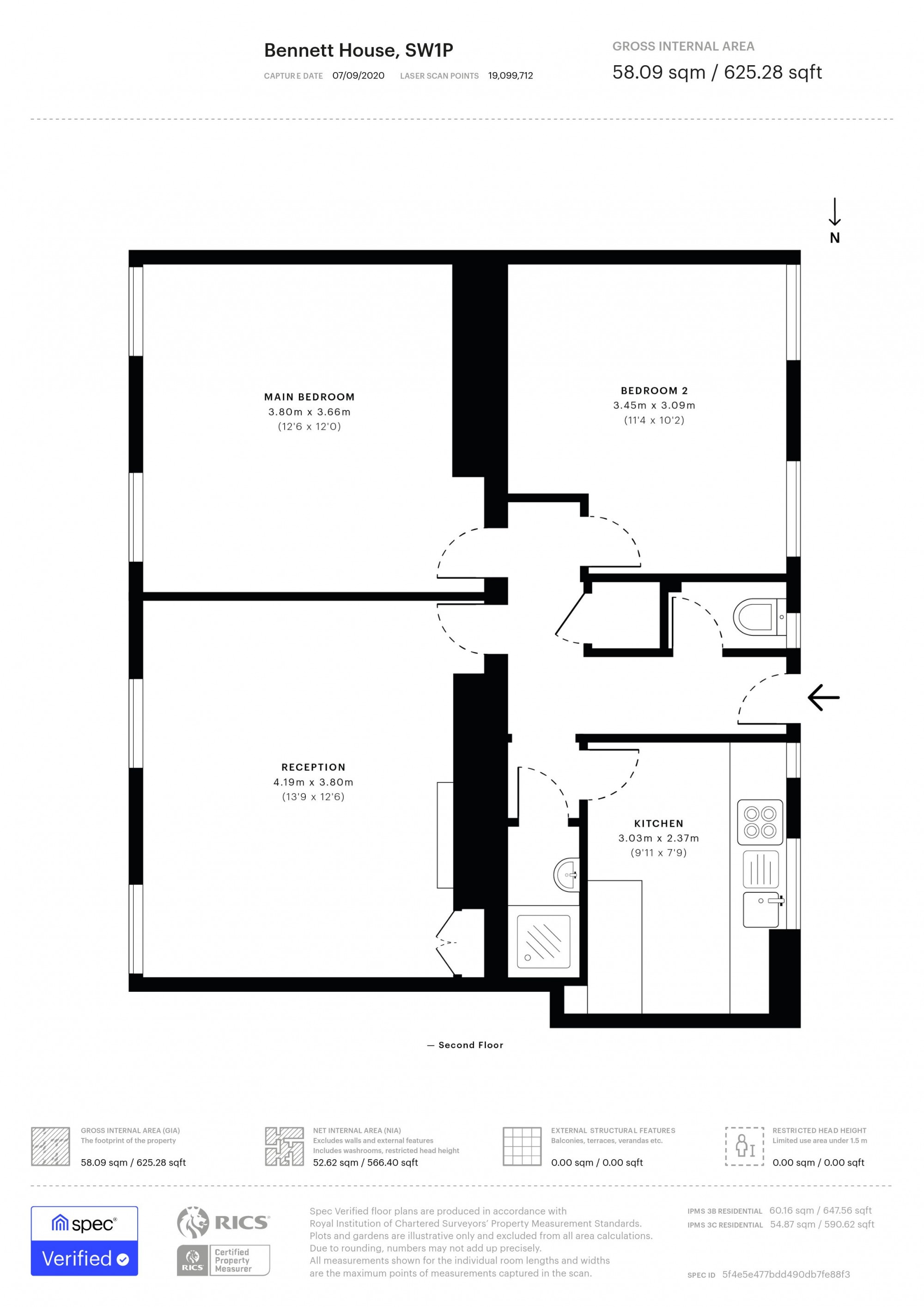 Flat 57, Bennett House, Page Street, LONDON floorplan