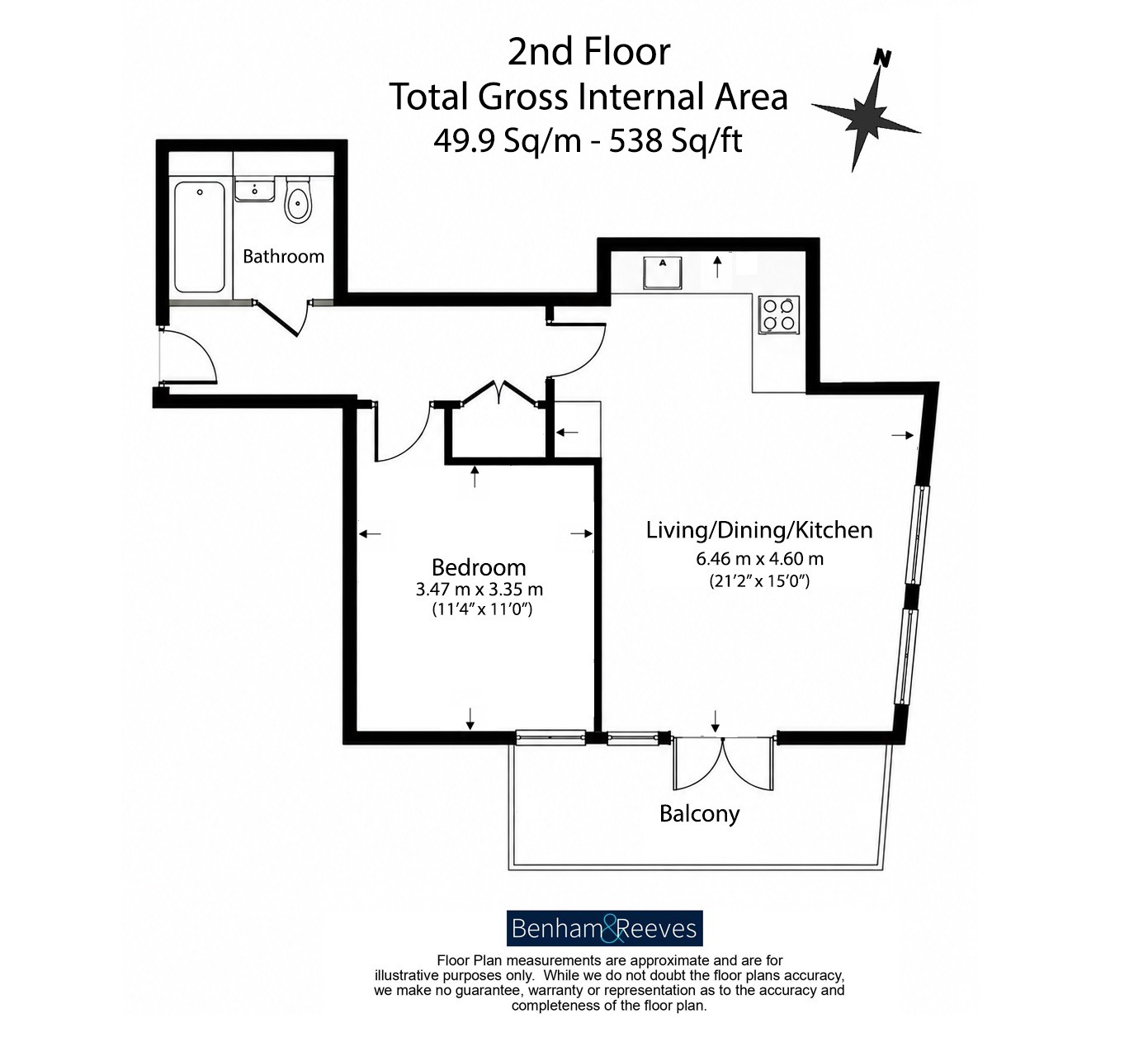 Flat 7, 100, Warwick Road, Ealing floorplan