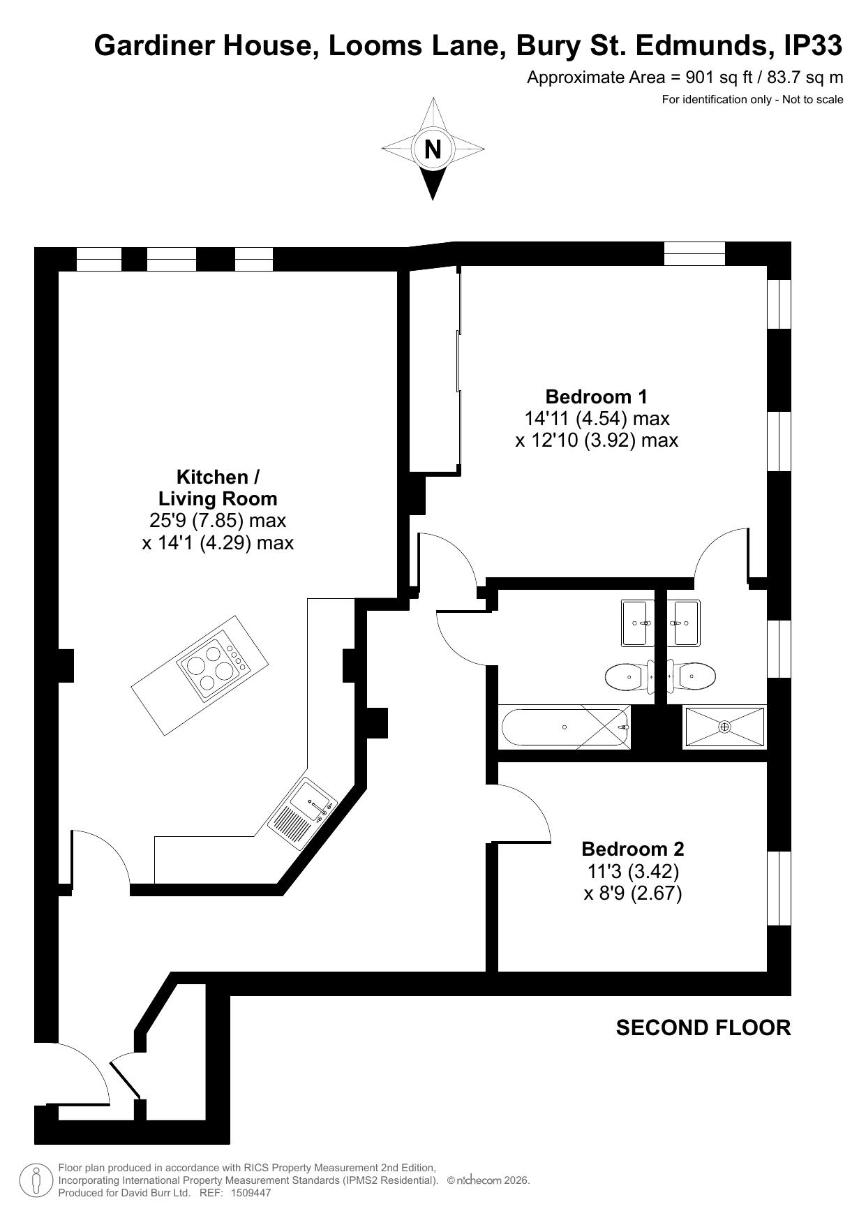 Flat 3, Gardiner House, Looms Lane, Bury St. Edmunds floorplan