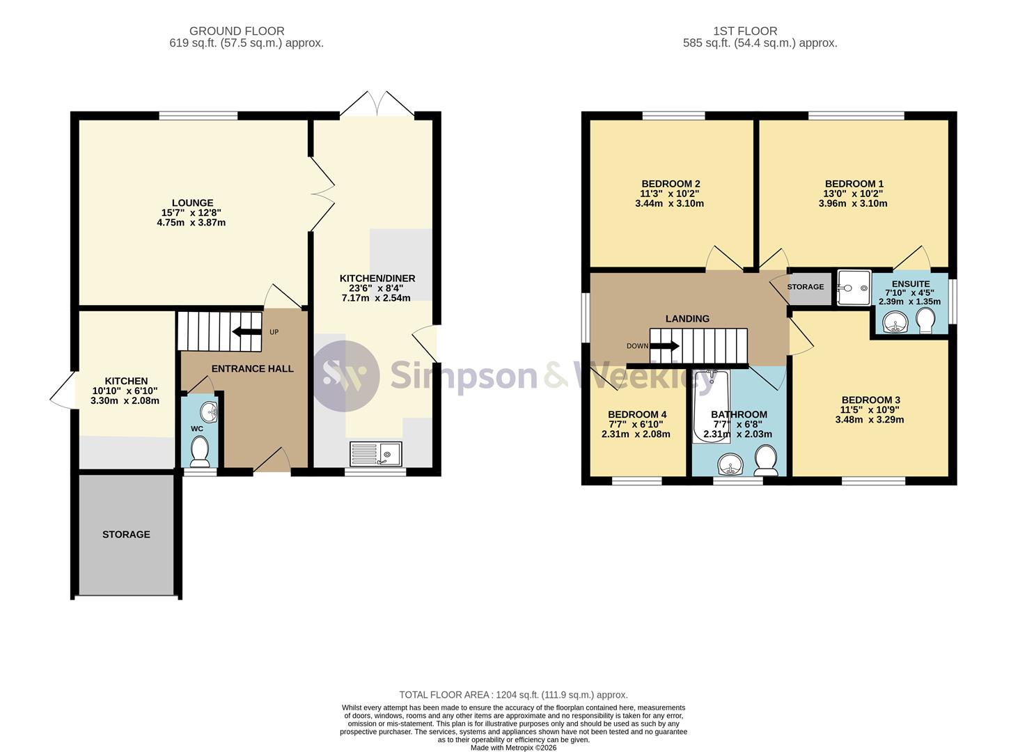 21, Humber Gardens, Wellingborough floorplan