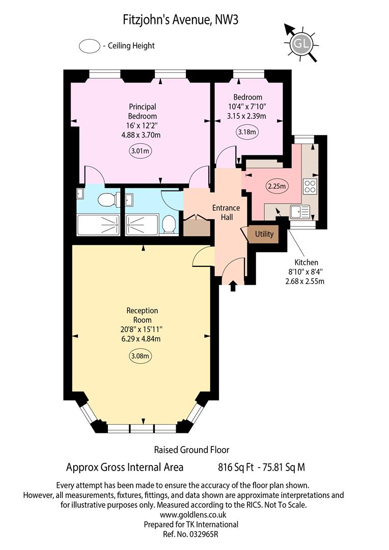 Flat 2, 112, Fitzjohn's Avenue, Hampstead Village floorplan