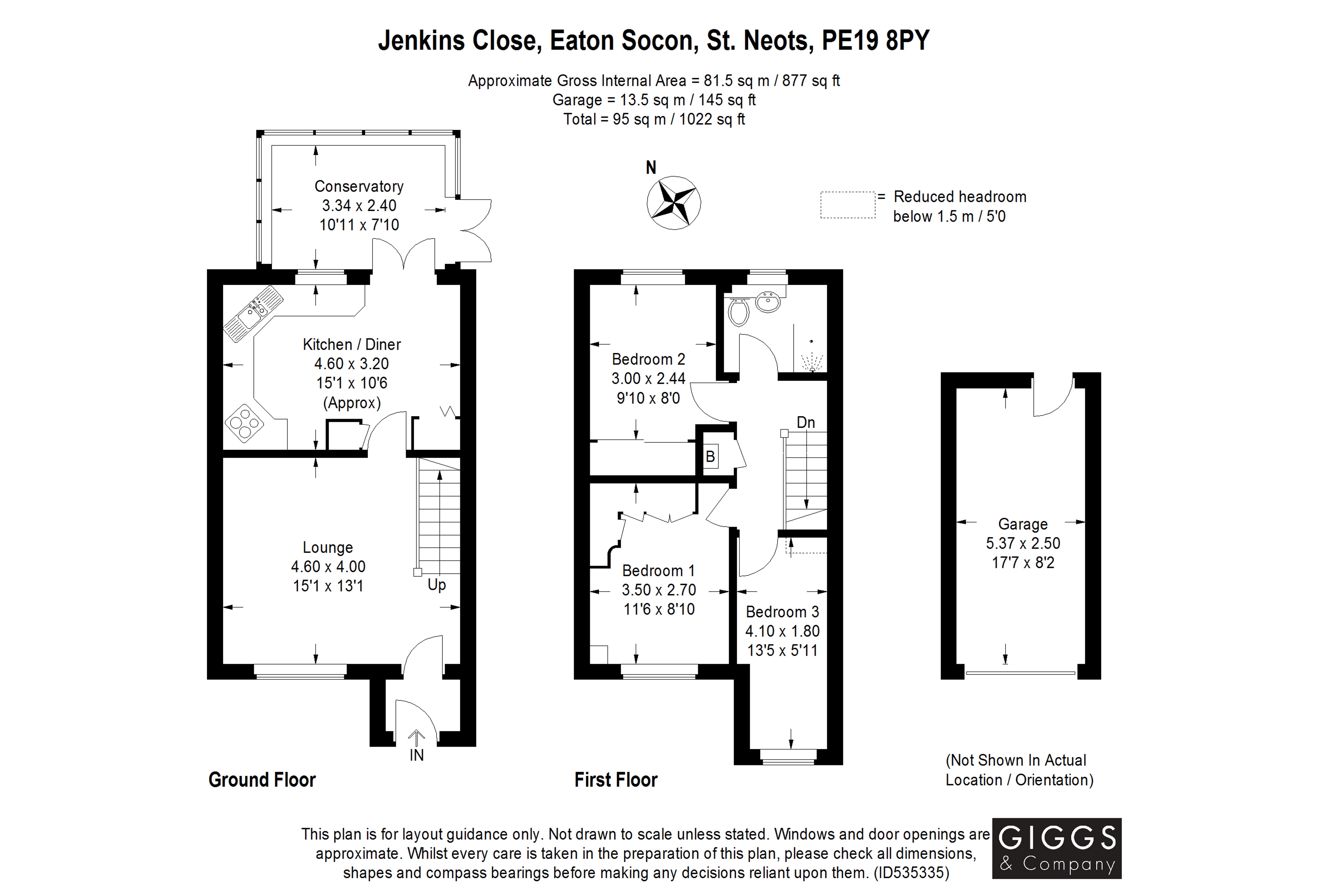 3 Bedrooms End terrace house for sale in Jenkins Close, Eaton Socon, St. Neots, Cambridgeshire PE19