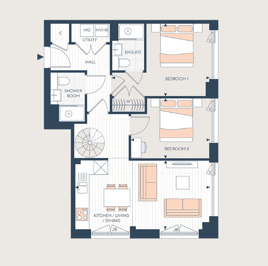 Apartment 818 Cardigan Wharf, Glasswater Locks, Birmingham floorplan