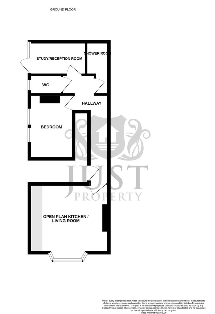 Ground Floor Flat, 1, 49, St James's Road, Hastings floorplan