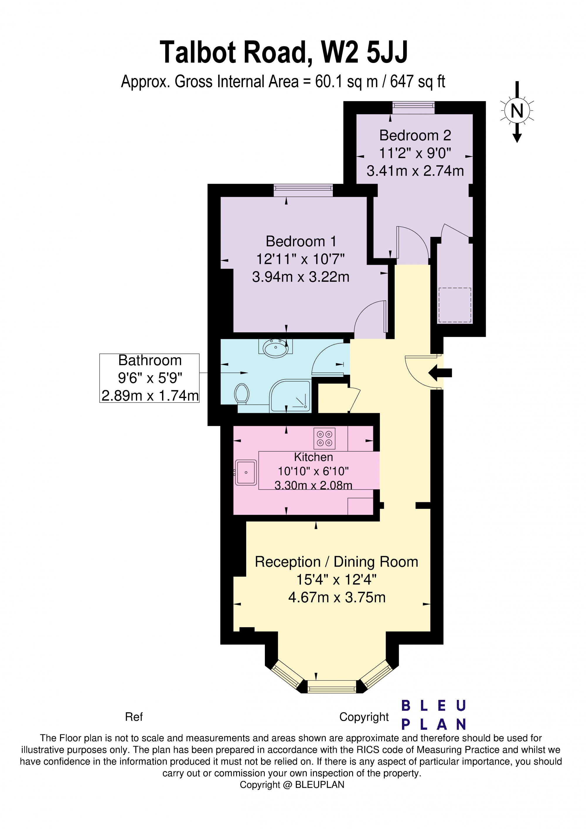 Raised Ground Floor, 53, Talbot Road, London floorplan
