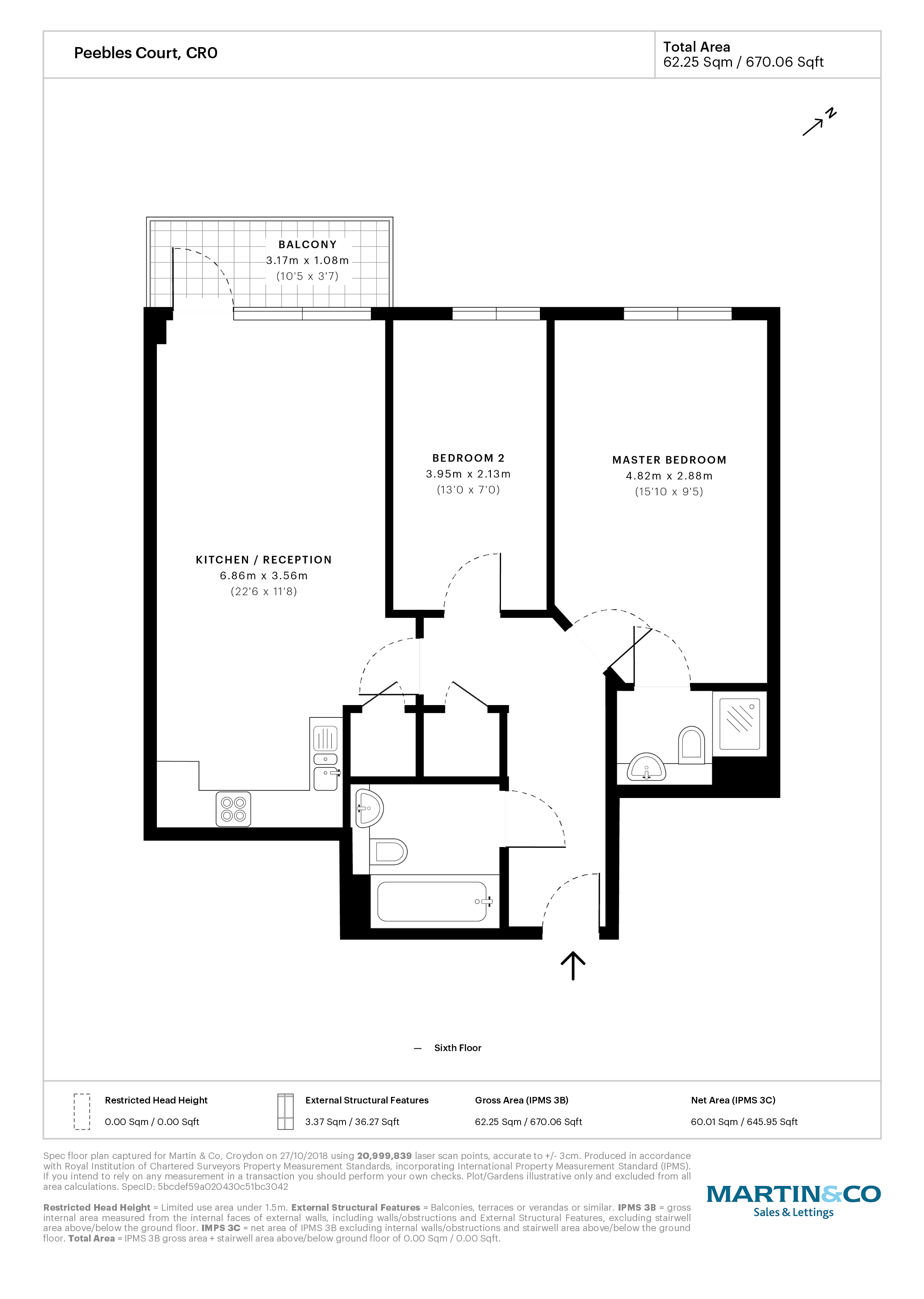 2 Bedrooms Flat for sale in Peebles Court, Whitestone Way, Croydon, Surrey CR0