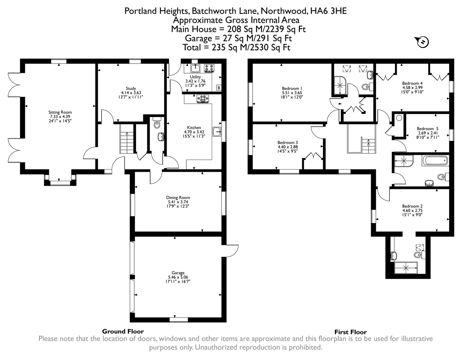 Portland Heights,1, Batchworth Lane, Northwood floorplan