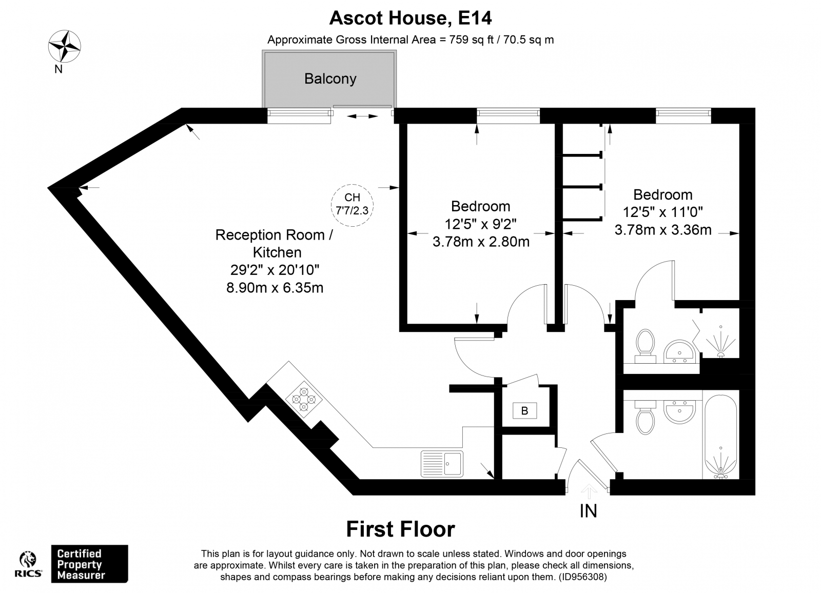 Ascot House, Chrisp Street E14, 2 bedroom flat to rent 64396096