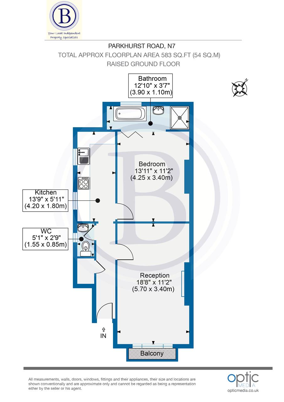 1 Bedrooms Flat to rent in Parkhurst Road, London N7