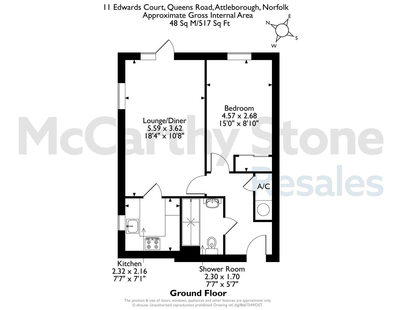 11 Edwards Court, Queens Road, Attleborough floorplan