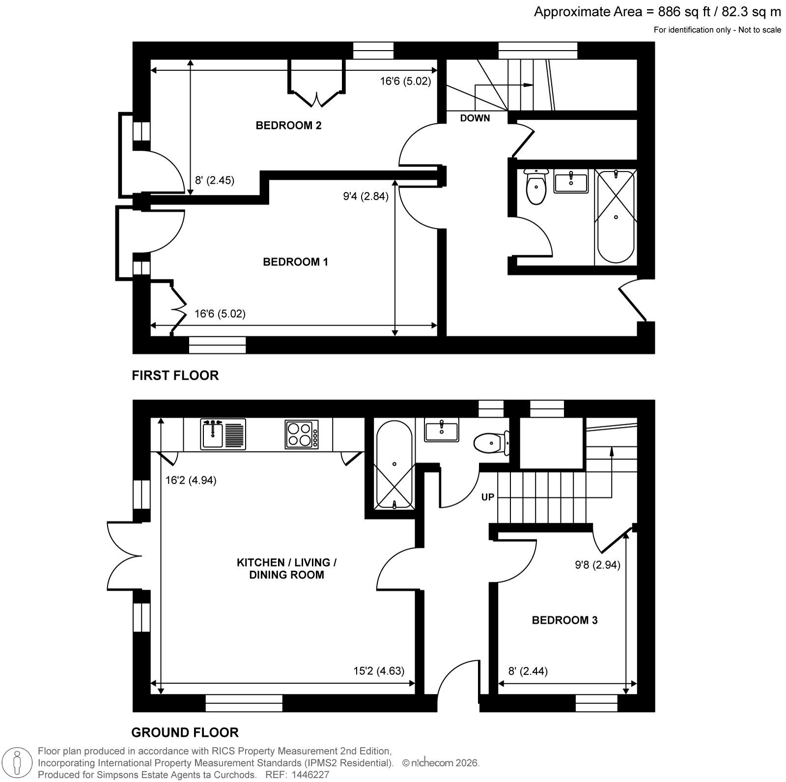Flat 1 Magnolia House,, Madeira Road, West Byfleet floorplan