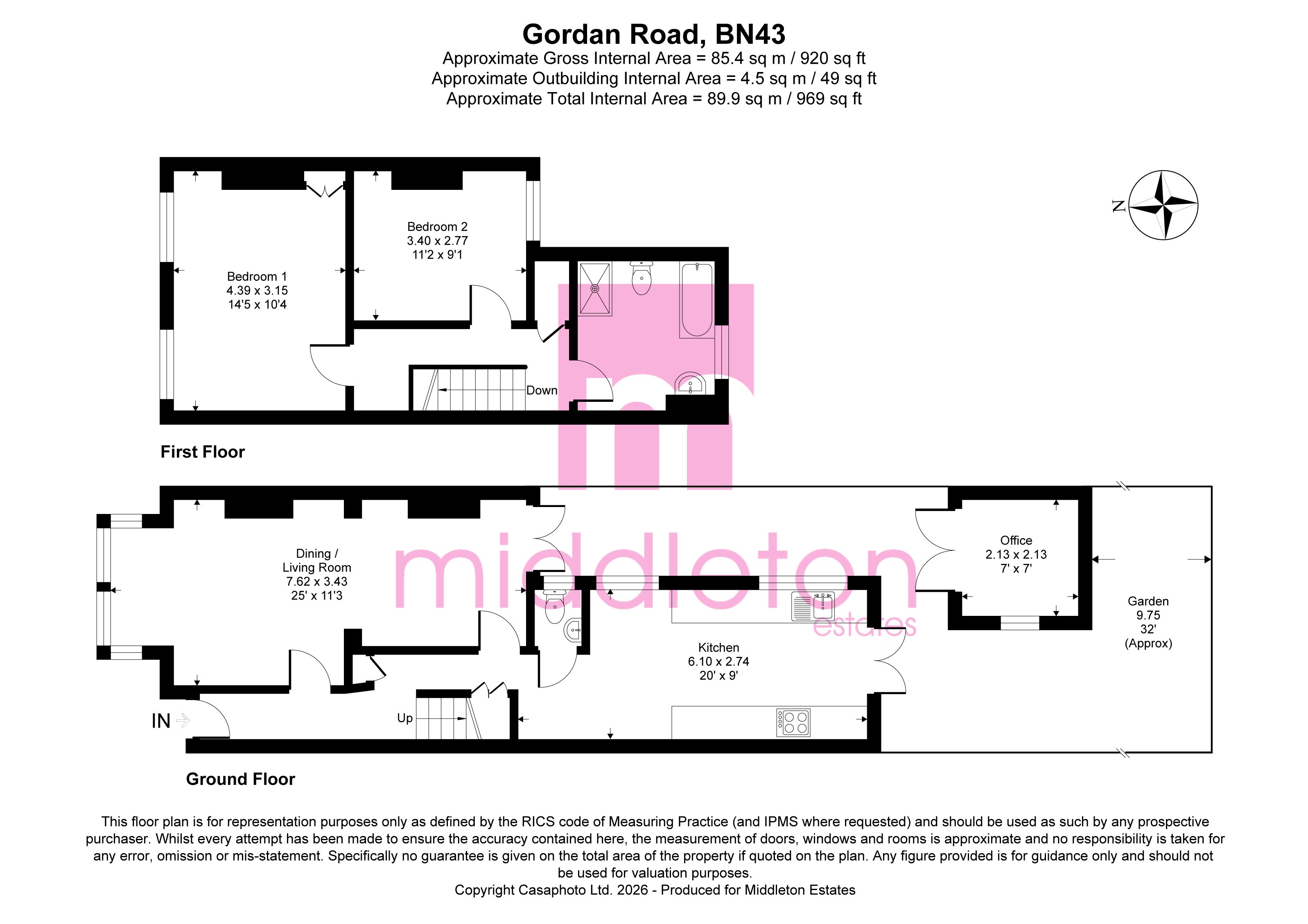 64, Gordon Road, West Sussex floorplan