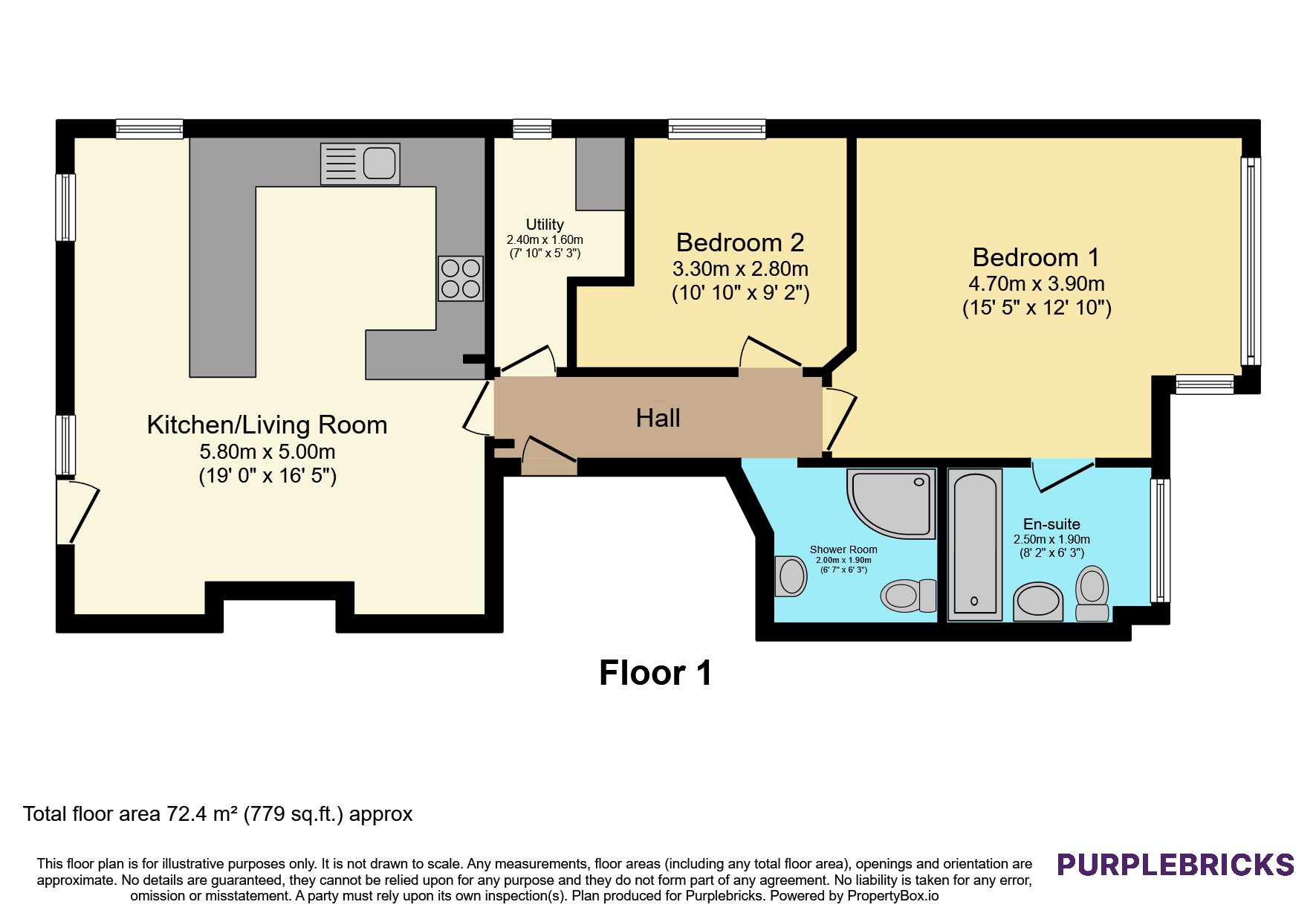 First Floor Flat,, 57 Ellesmere Road, Chiswick floorplan